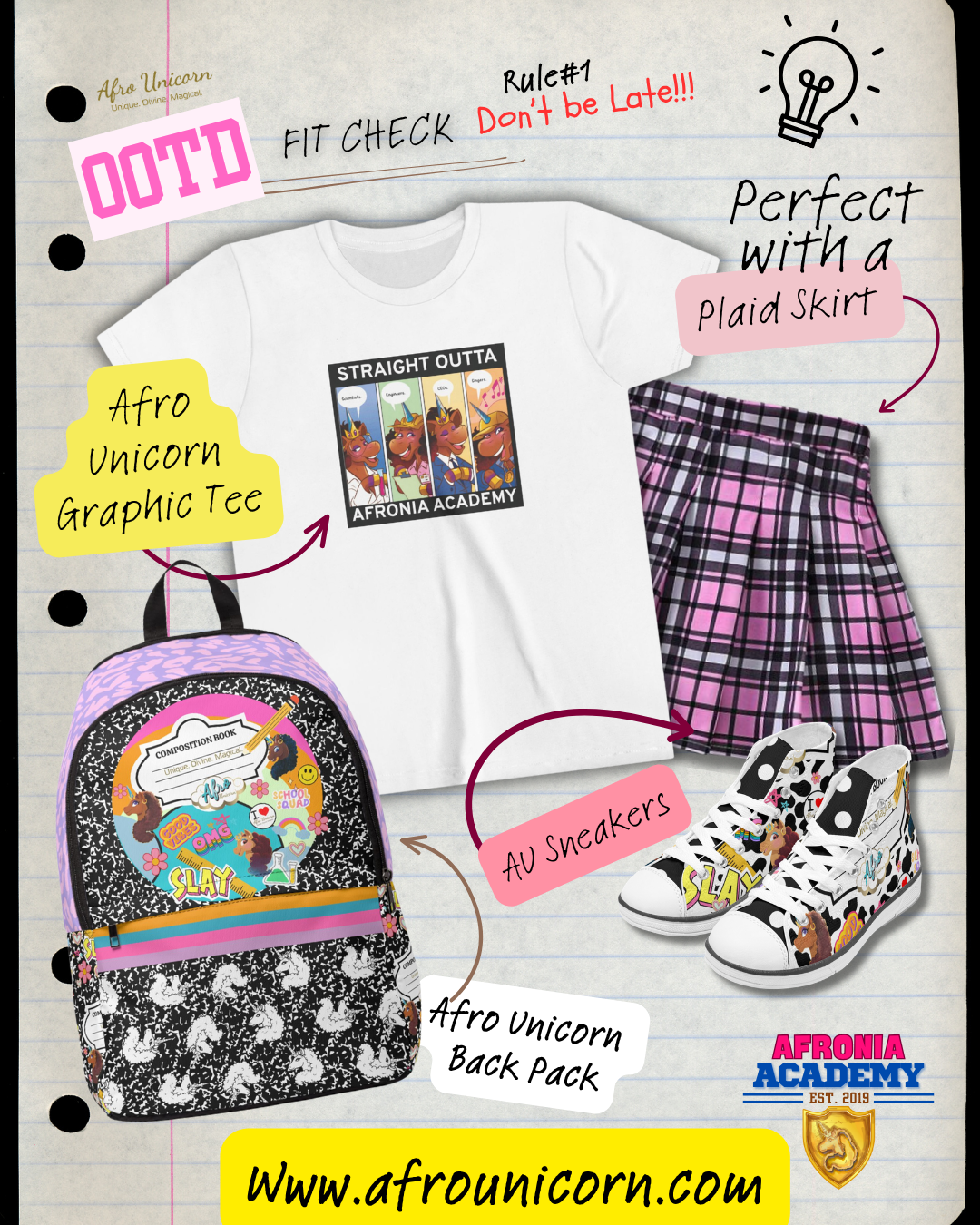 Afro Unicorn Back To School