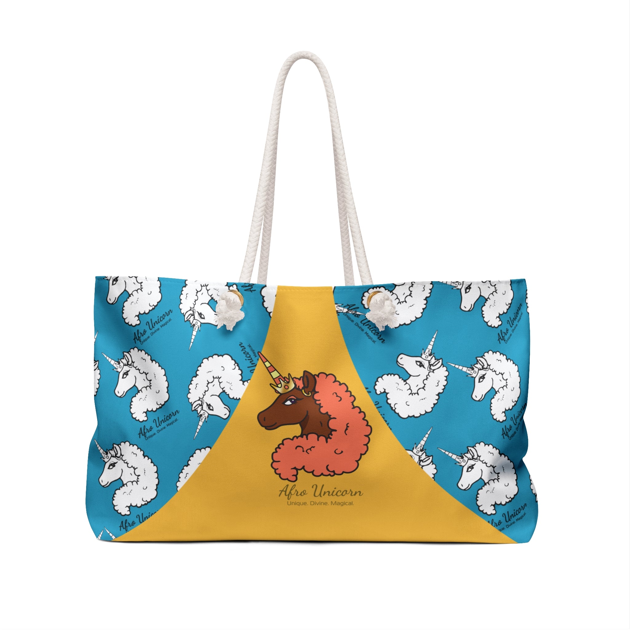 Afro Unicorn Summer Ready Weekender Bag - Aqua