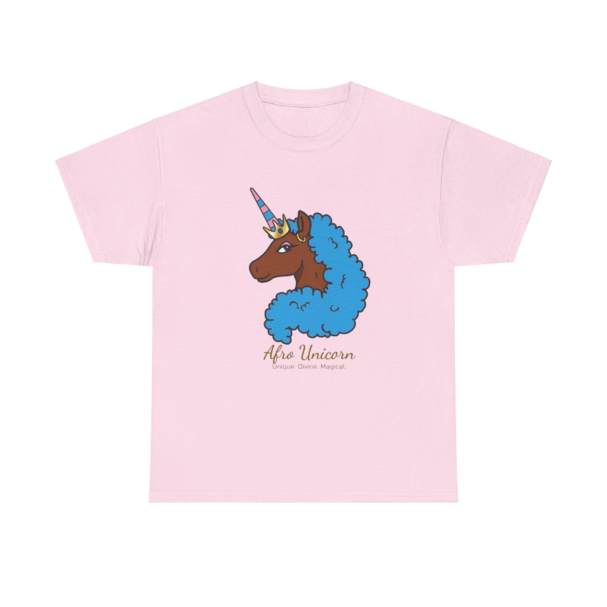Adult - Afro Unicorn Blue & Pink Spring  Tee