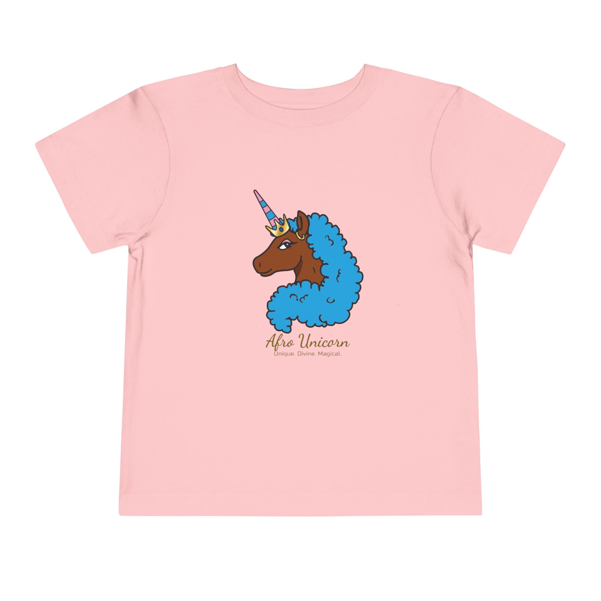 Toddler - Afro Unicorn Blue & Pink Spring Tee