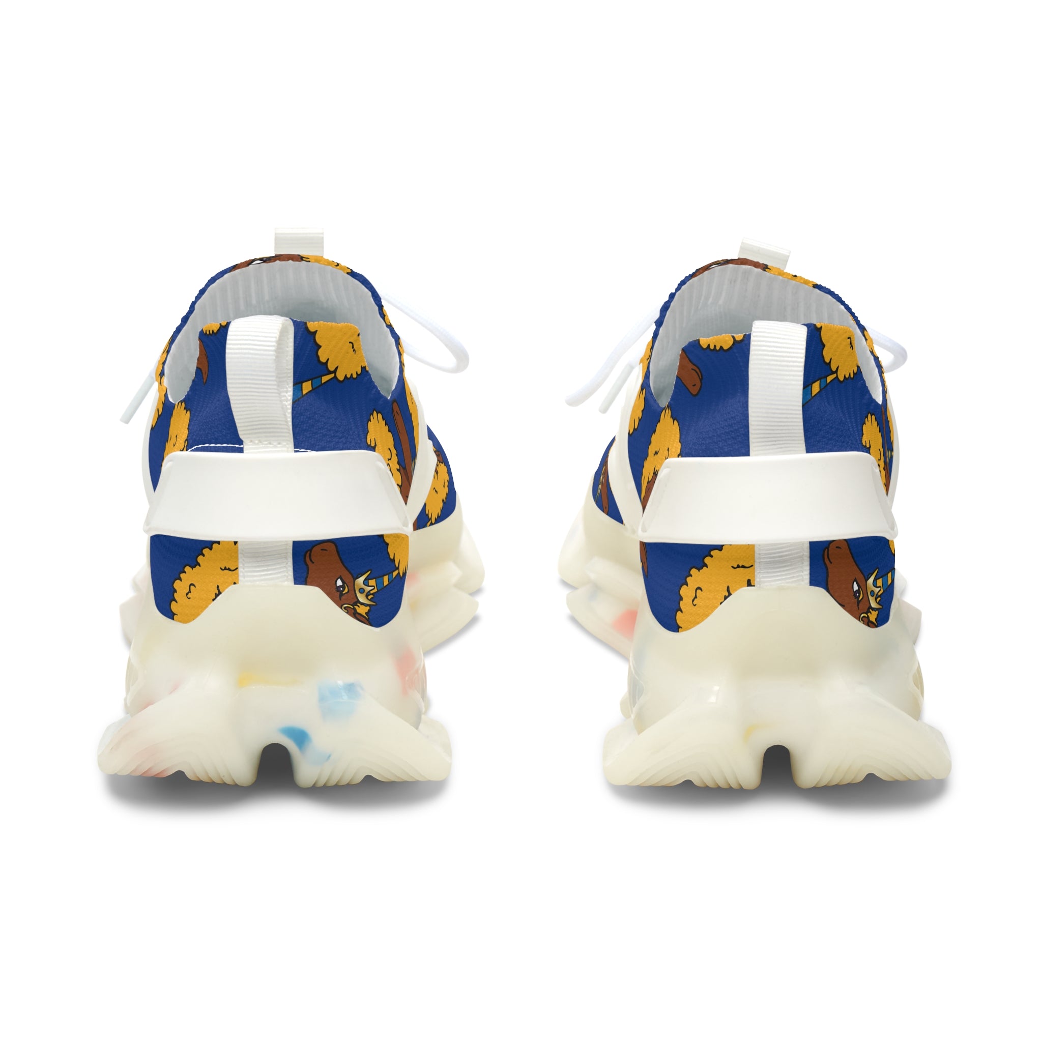 Mesh Sneakers - Blue & Gold Monogram