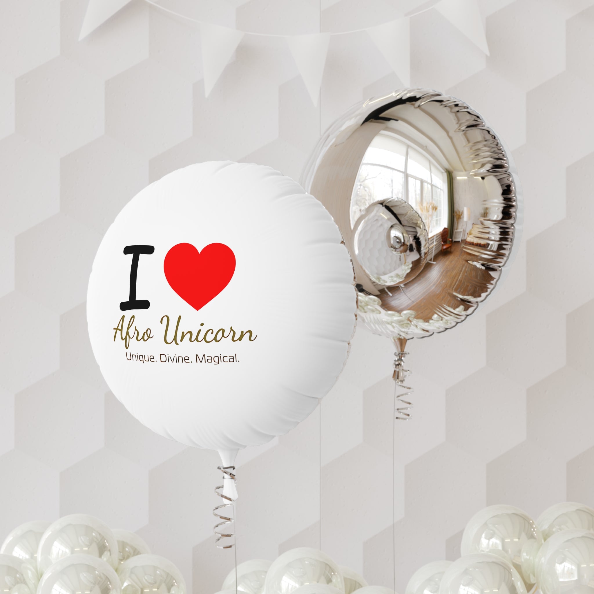 I Love Afro Unicorn  6" Balloon