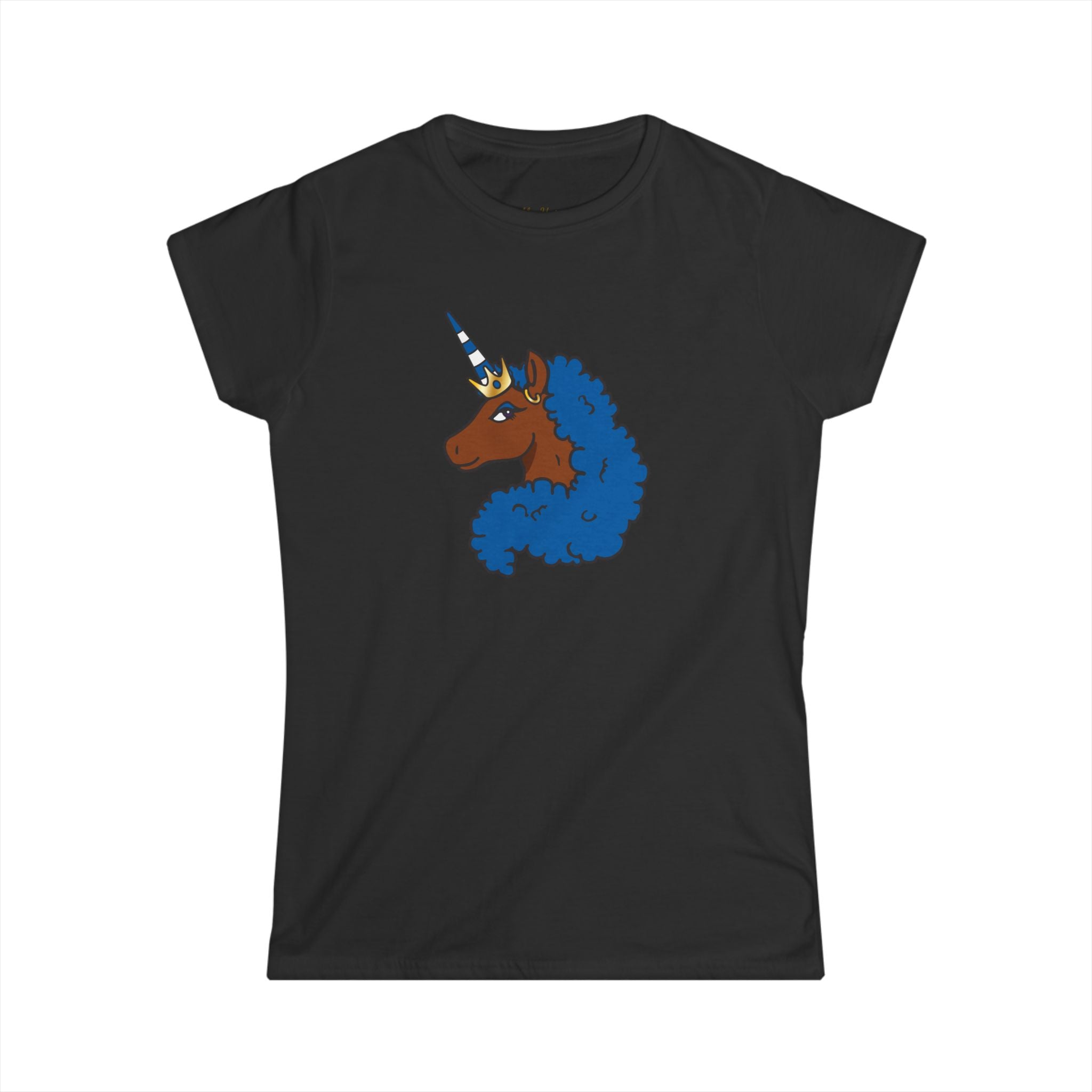 Afro Unicorn Royal & Blue Women's Tee — Celebrate D9 Love