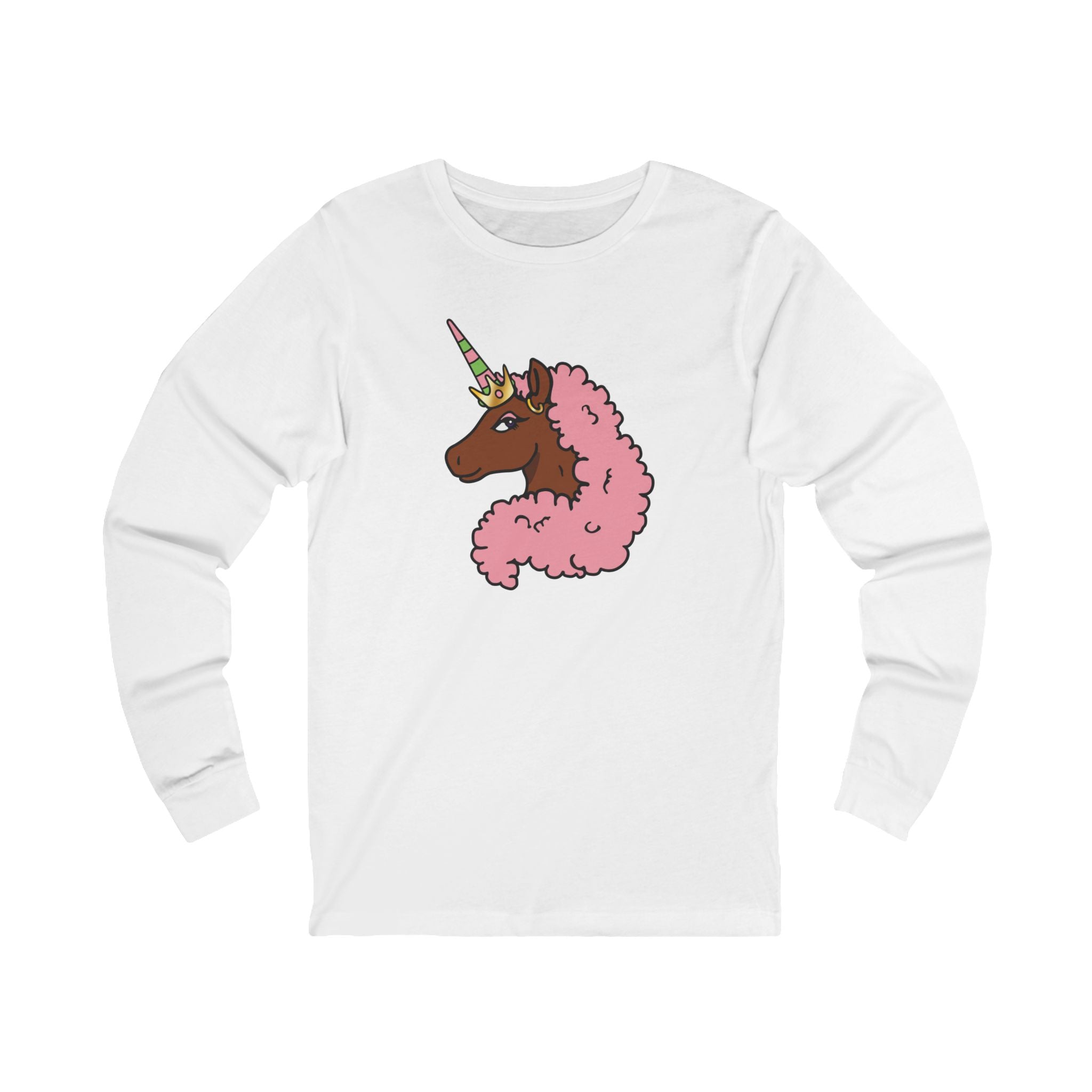 Afro Unicorn Pink & Green D9 Love Long Sleeve Tee