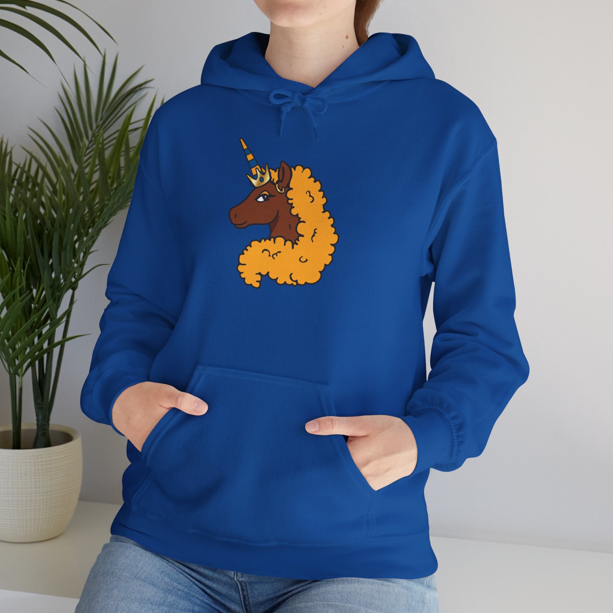 Afro Unicorn Blue & Gold Hoodie