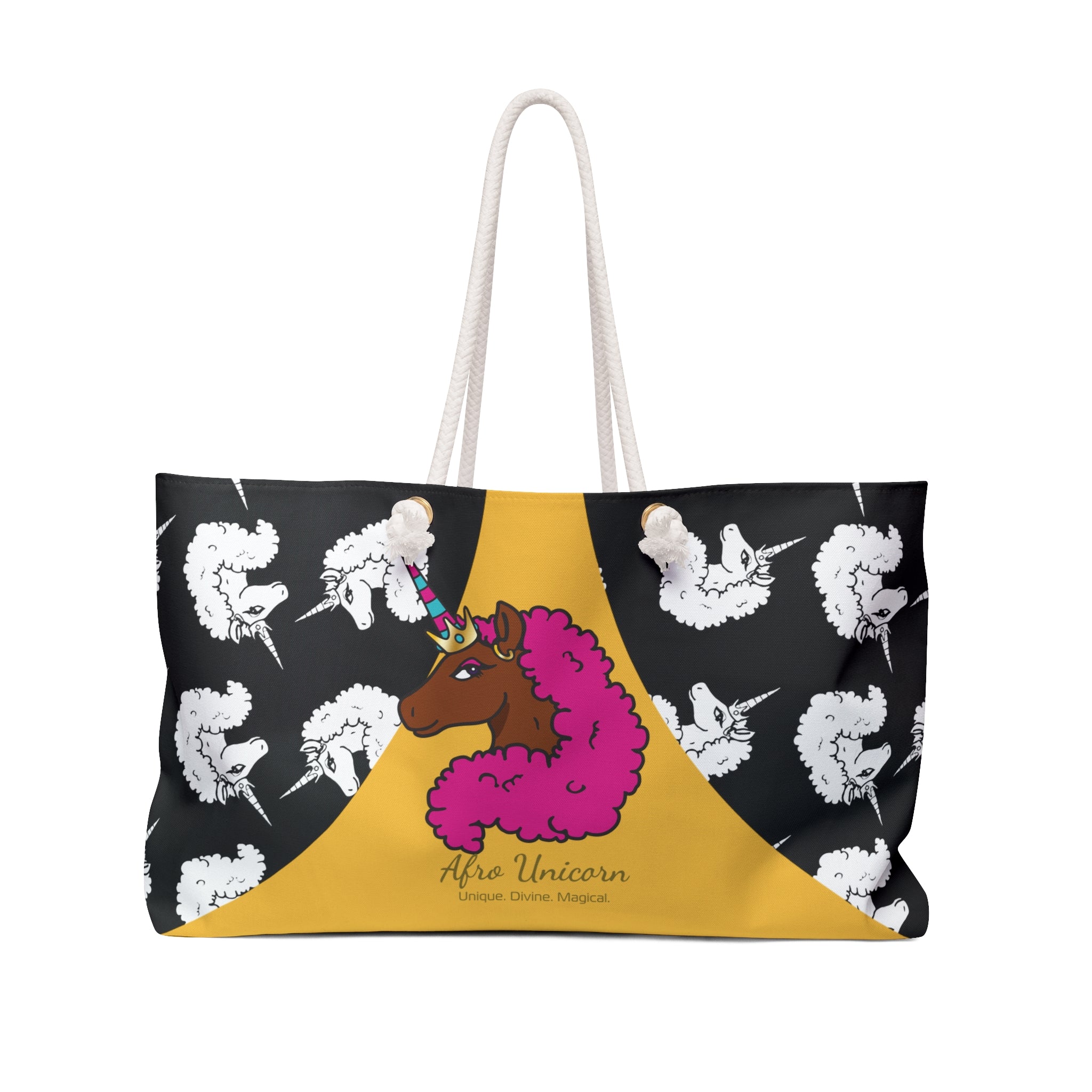 Afro Unicorn Summer Ready Weekender Bag - Hot Pink