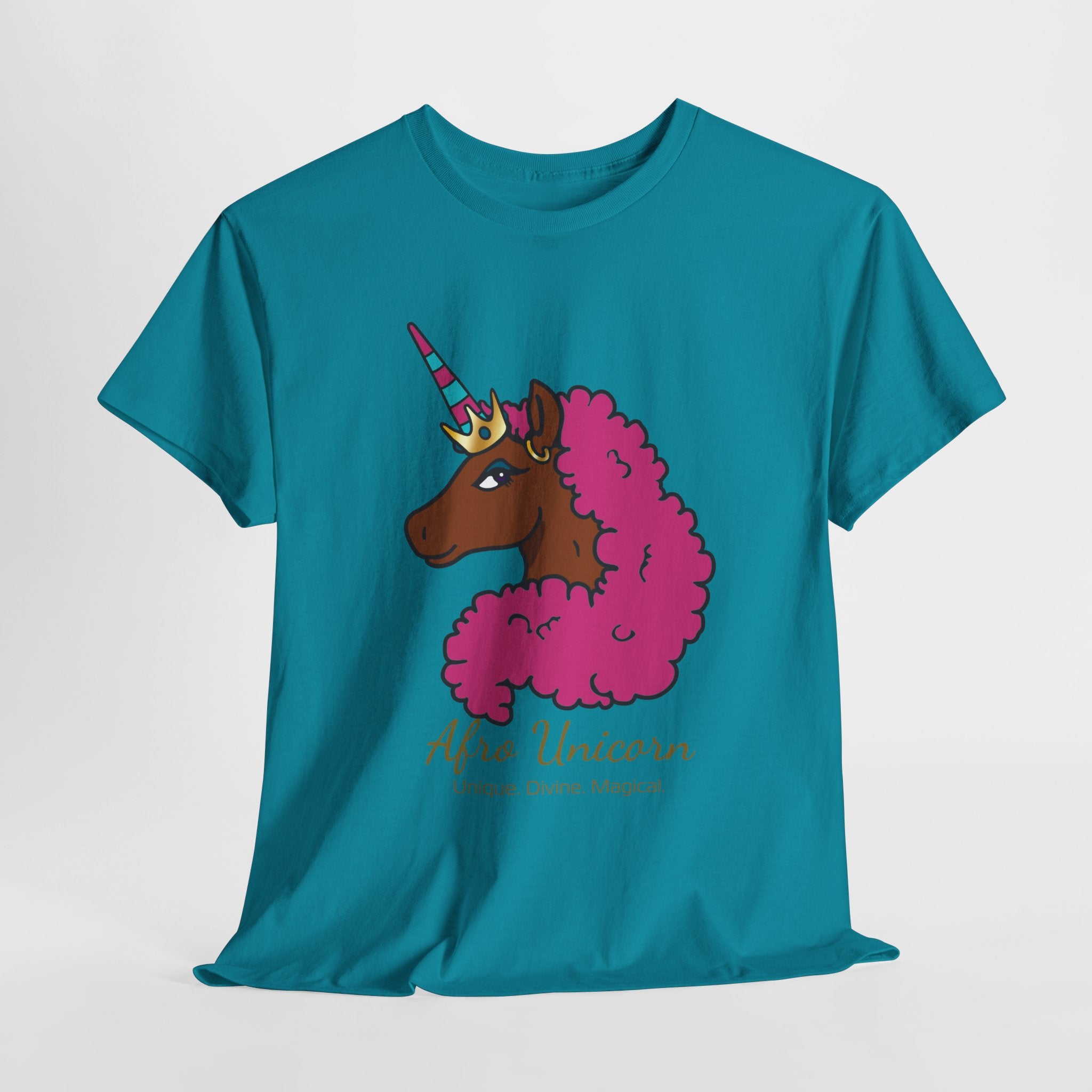 Adult - Afro Unicorn Pink & Blue Spring  Tee