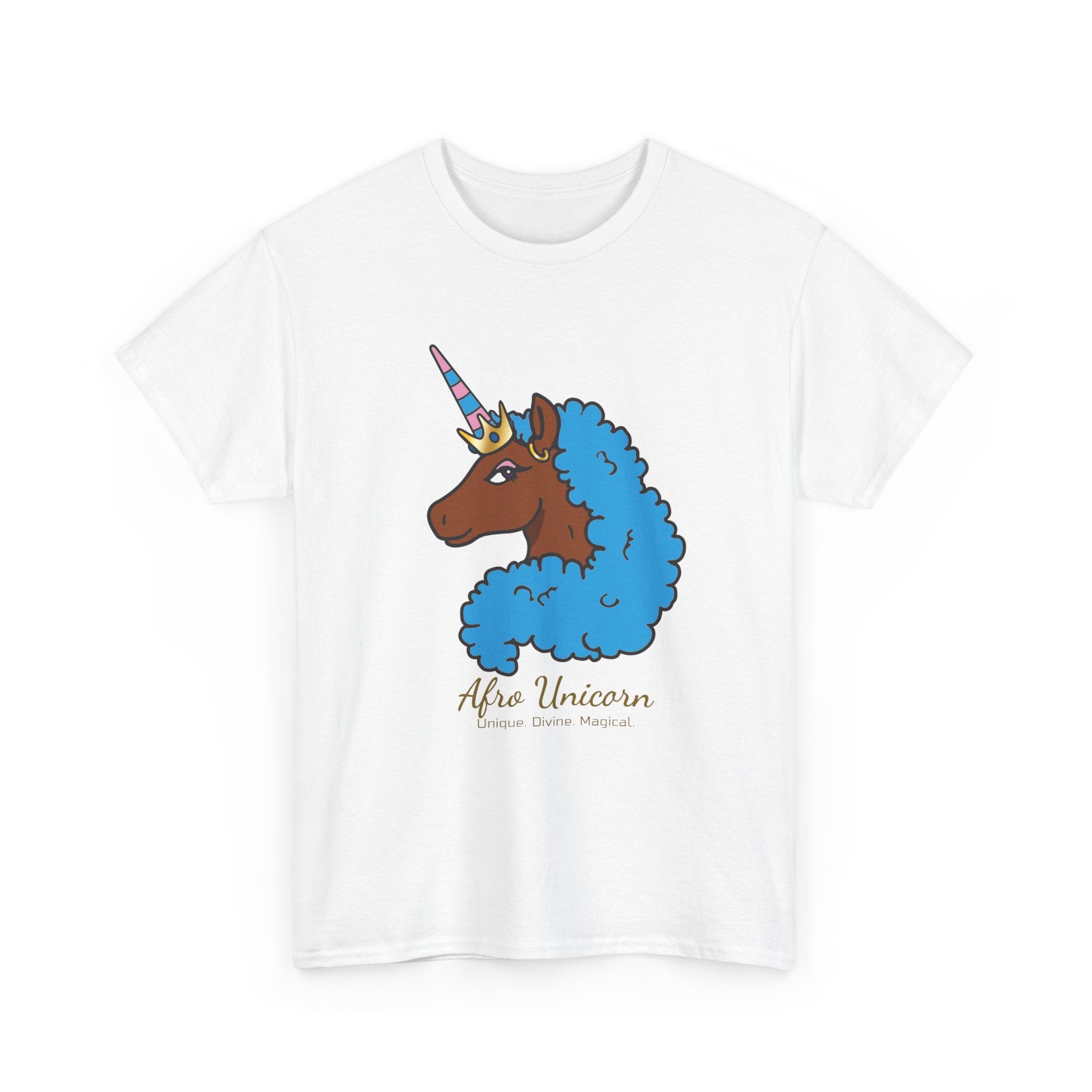 Adult - Afro Unicorn Blue & Pink Spring  Tee