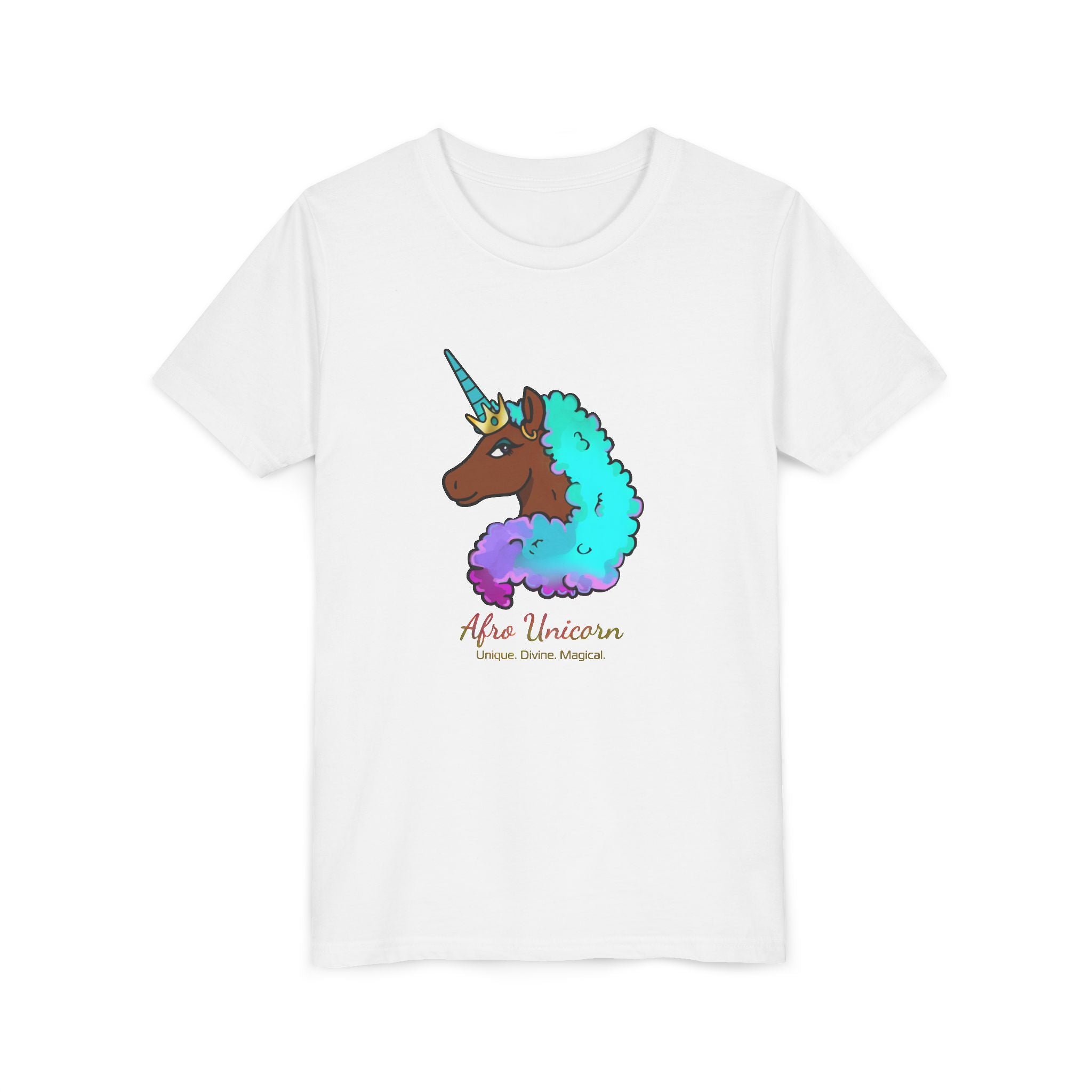 Kids T-Shirt Afro Unicorn Cotton Candy Design