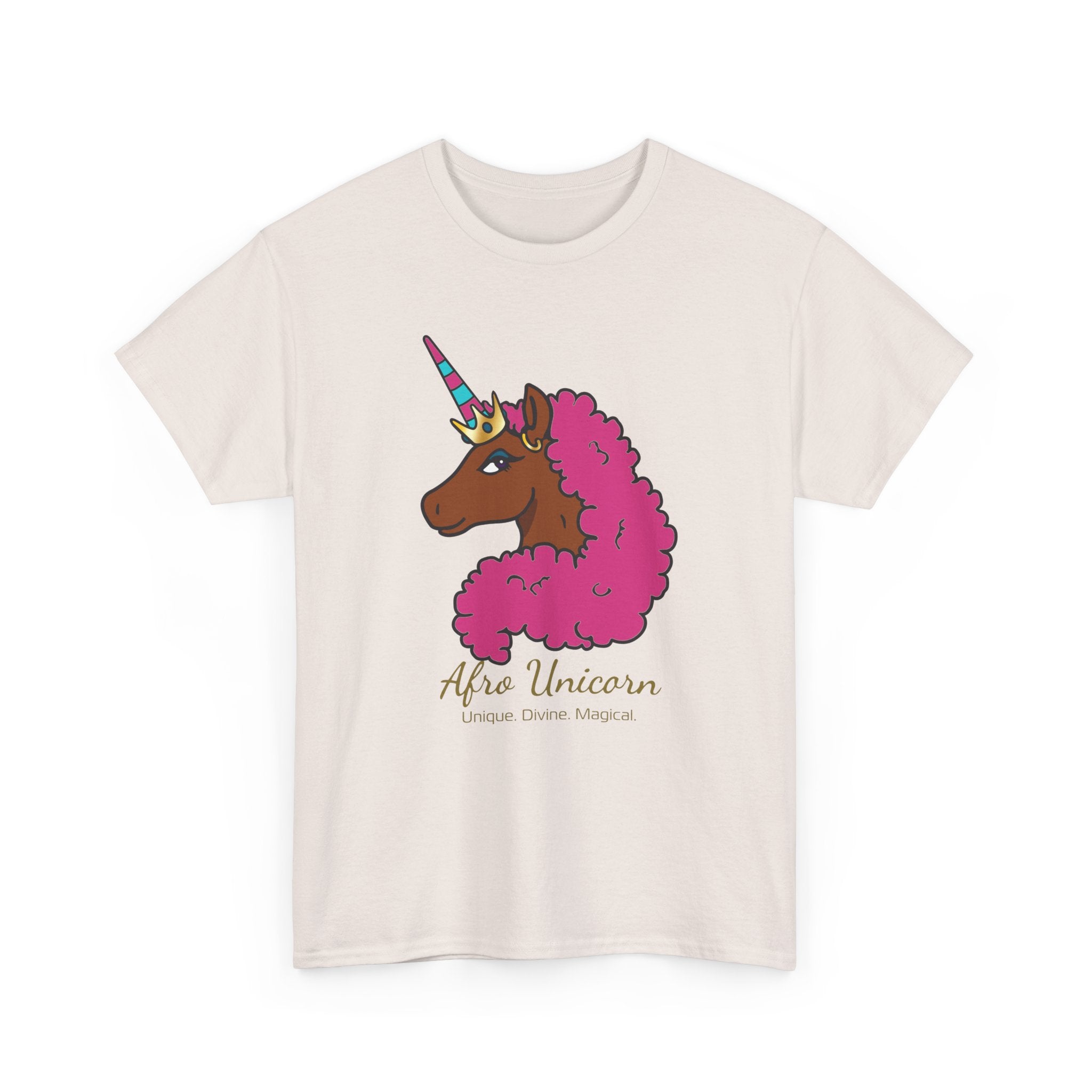 Adult - Afro Unicorn Pink & Blue Spring  Tee