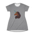 Afro Unicorn T-Shirt Dress  - Grey