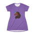Afro Unicorn T-Shirt Dress  - Purple