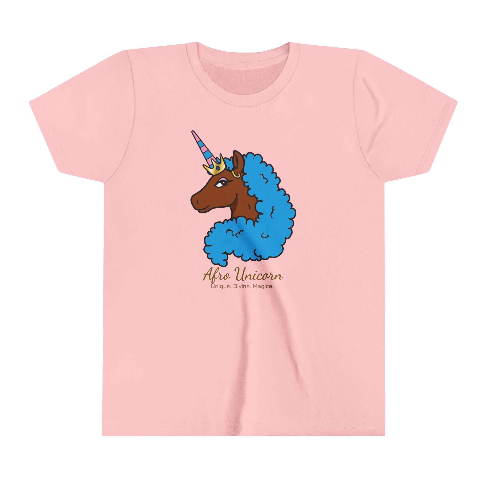 Youth - Afro Unicorn Blue & Pink Spring Tee