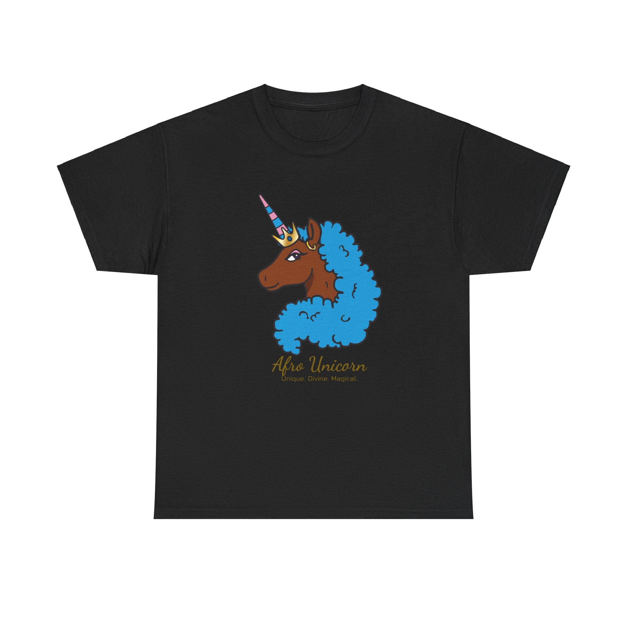 Adult - Afro Unicorn Blue & Pink Spring  Tee