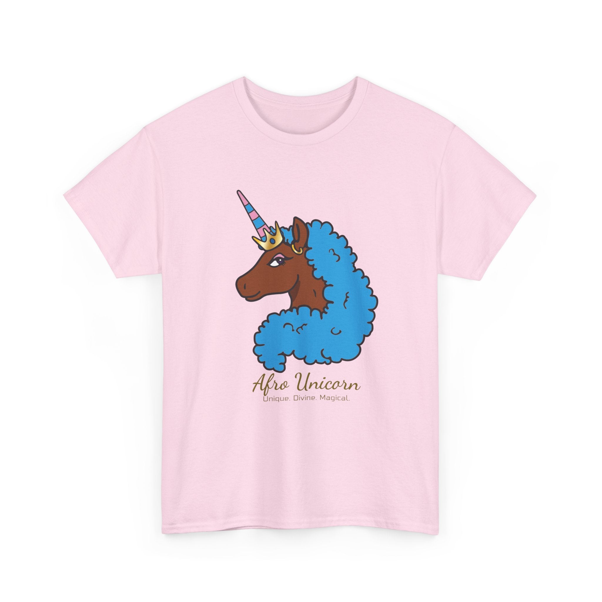 Adult - Afro Unicorn Blue & Pink Spring  Tee