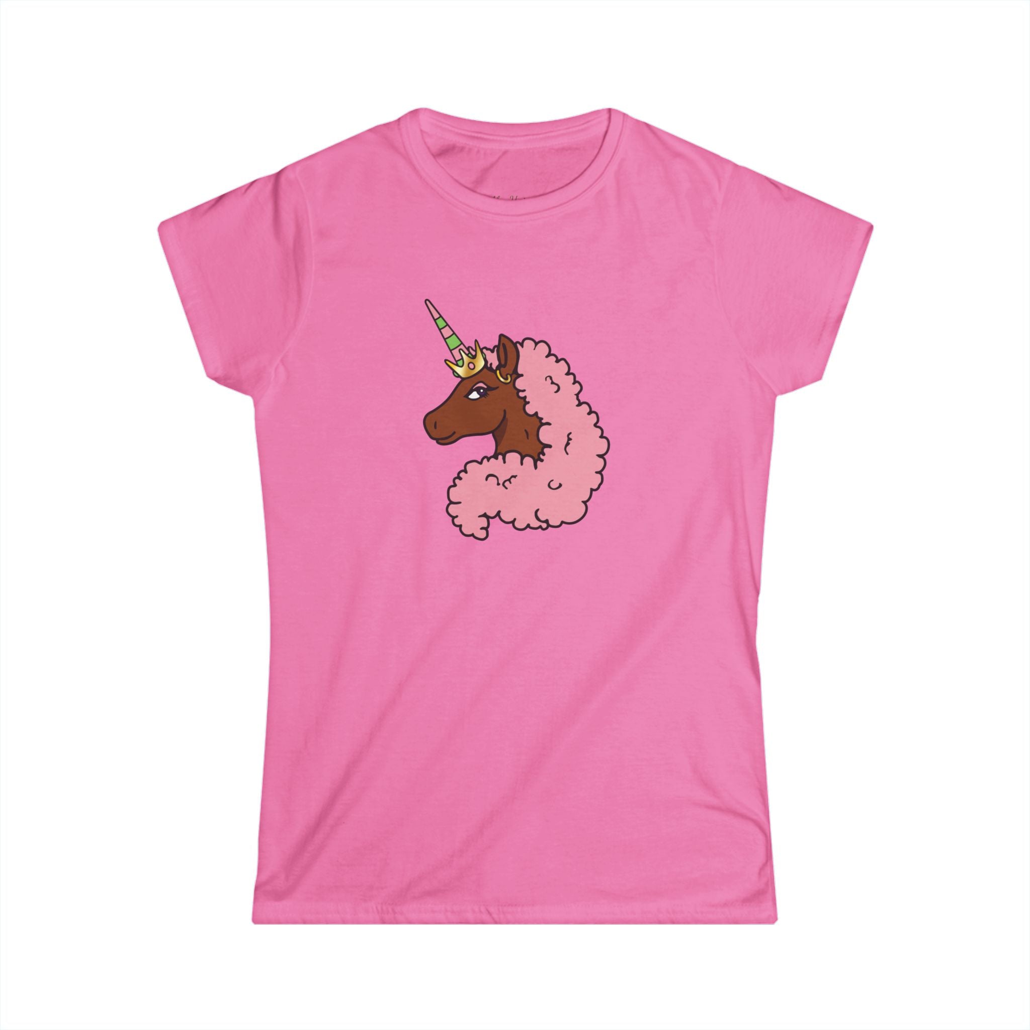 Afro Unicorn Pink & Green Women's Tee — Celebrate D9 Love