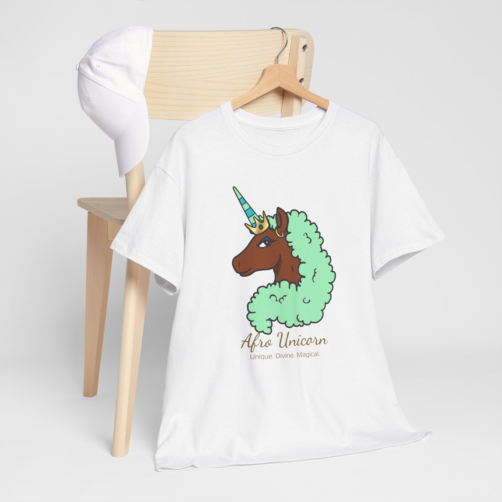 Adult - Afro Unicorn Mint Spring  Tee