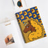 Spiral Notebook: Afro Unicorn Blue & Gold