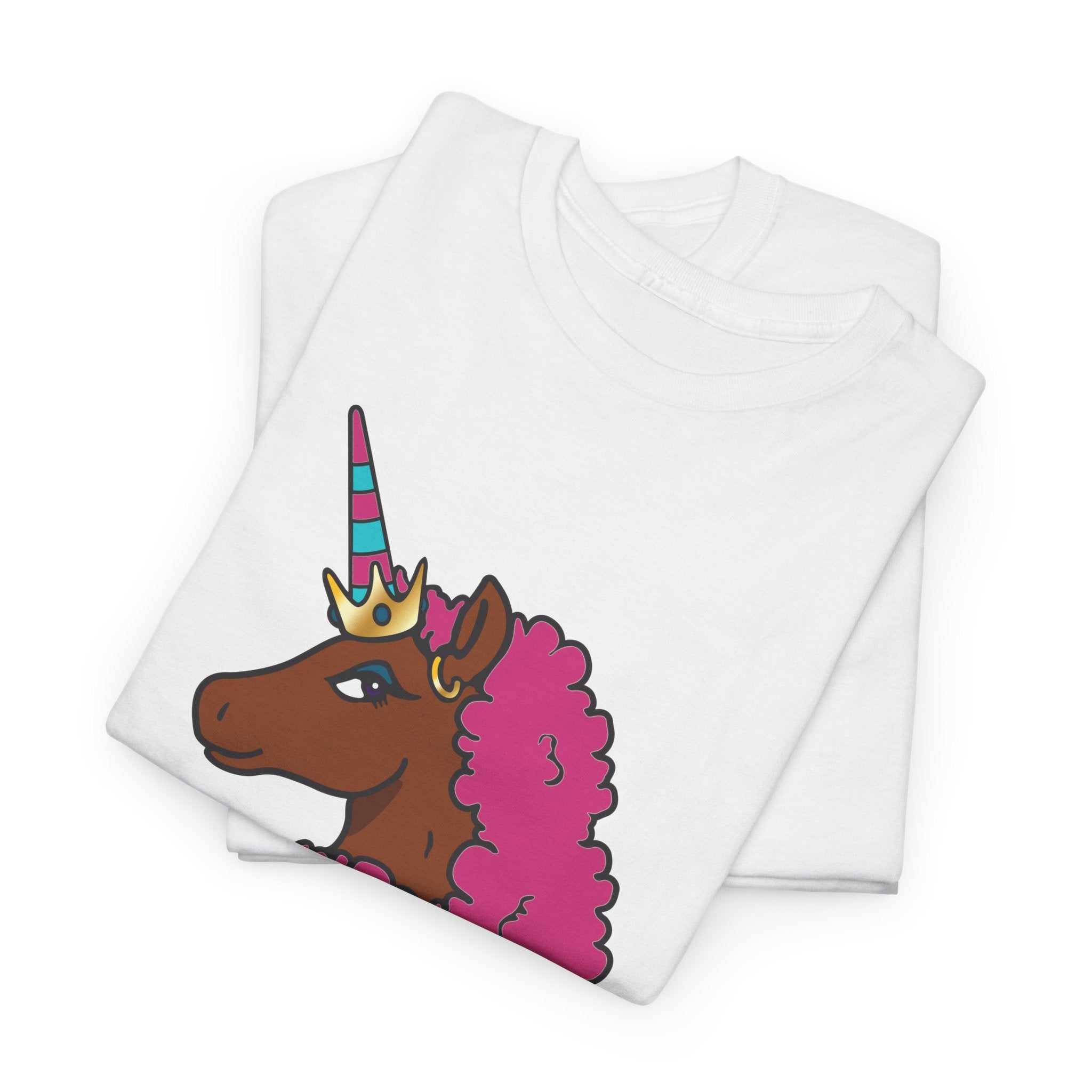 Adult - Afro Unicorn Pink & Blue Spring  Tee