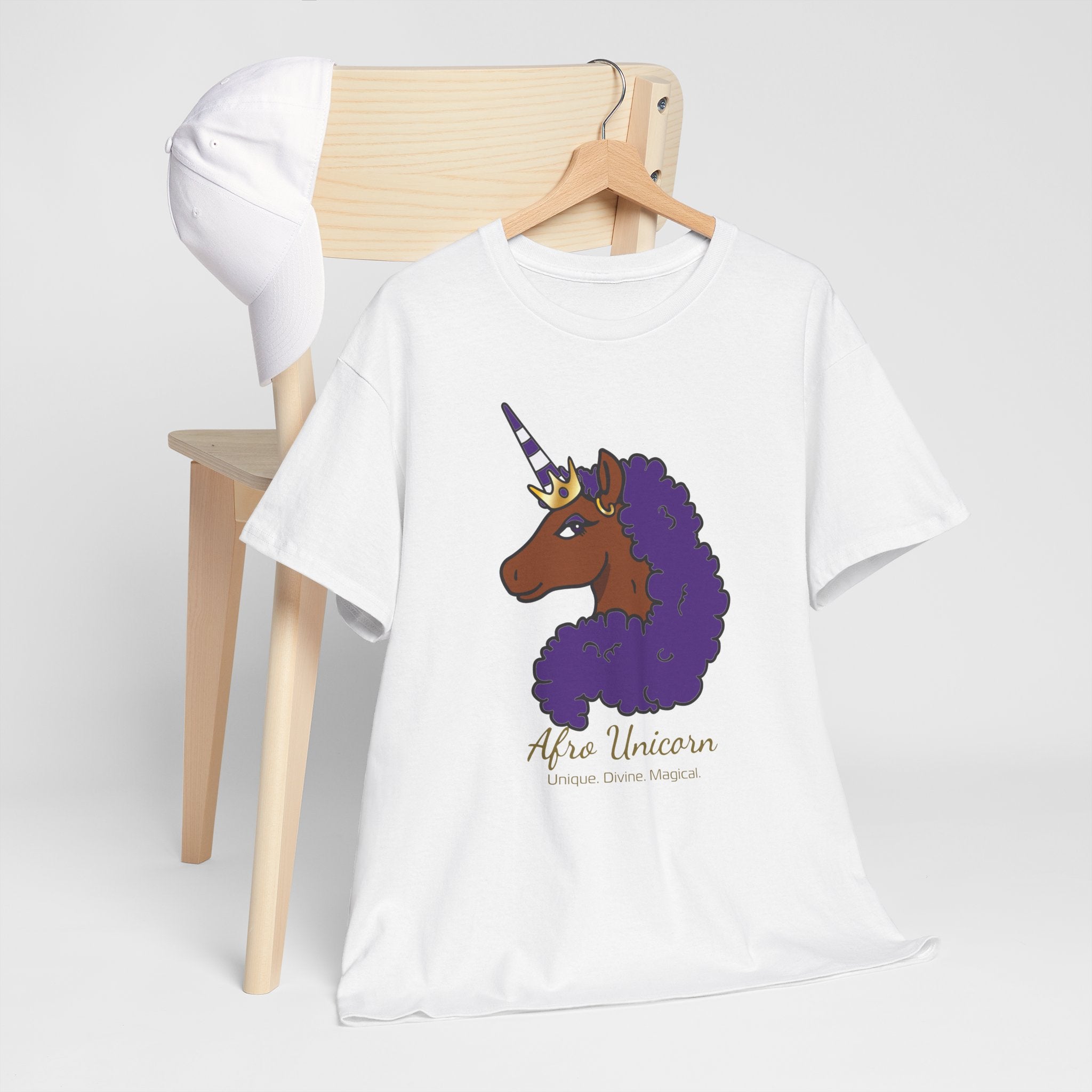 Adult - Afro Unicorn Signature Tee - Purple Mane