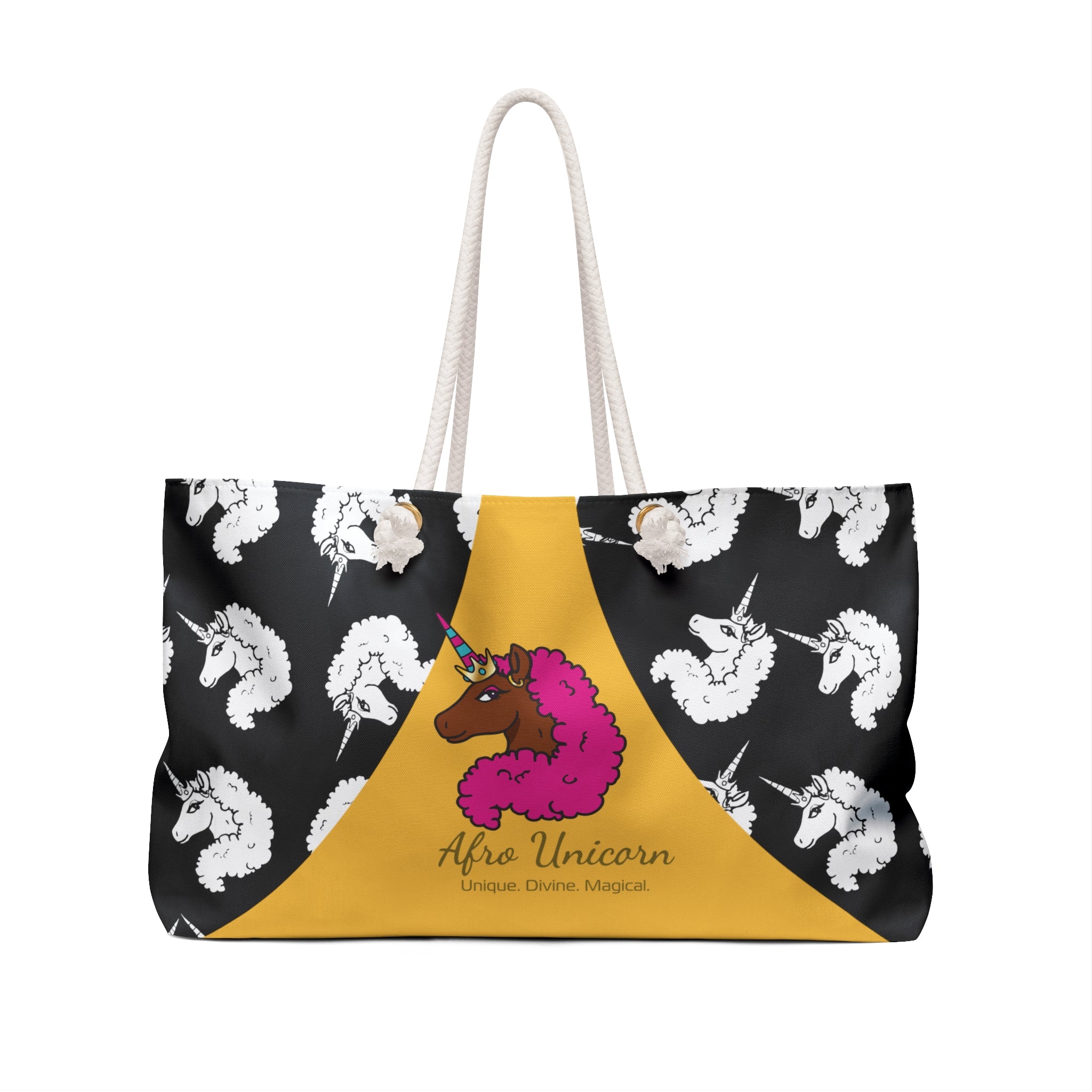 Afro Unicorn Summer Ready Weekender Bag - Hot Pink