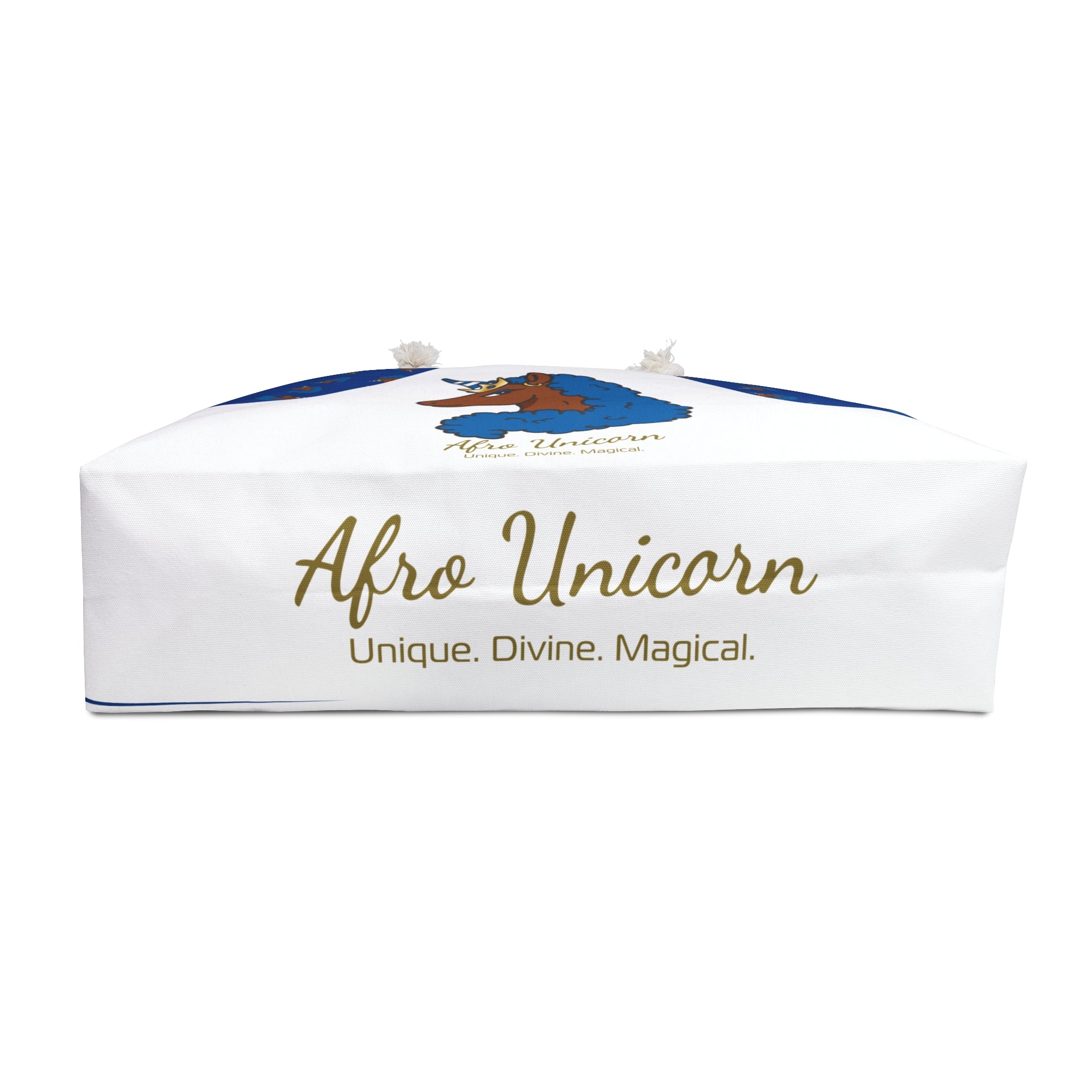 Afro Unicorn Royal Blue & Pure White Weekender Bag — D9 Pride Zeta Love