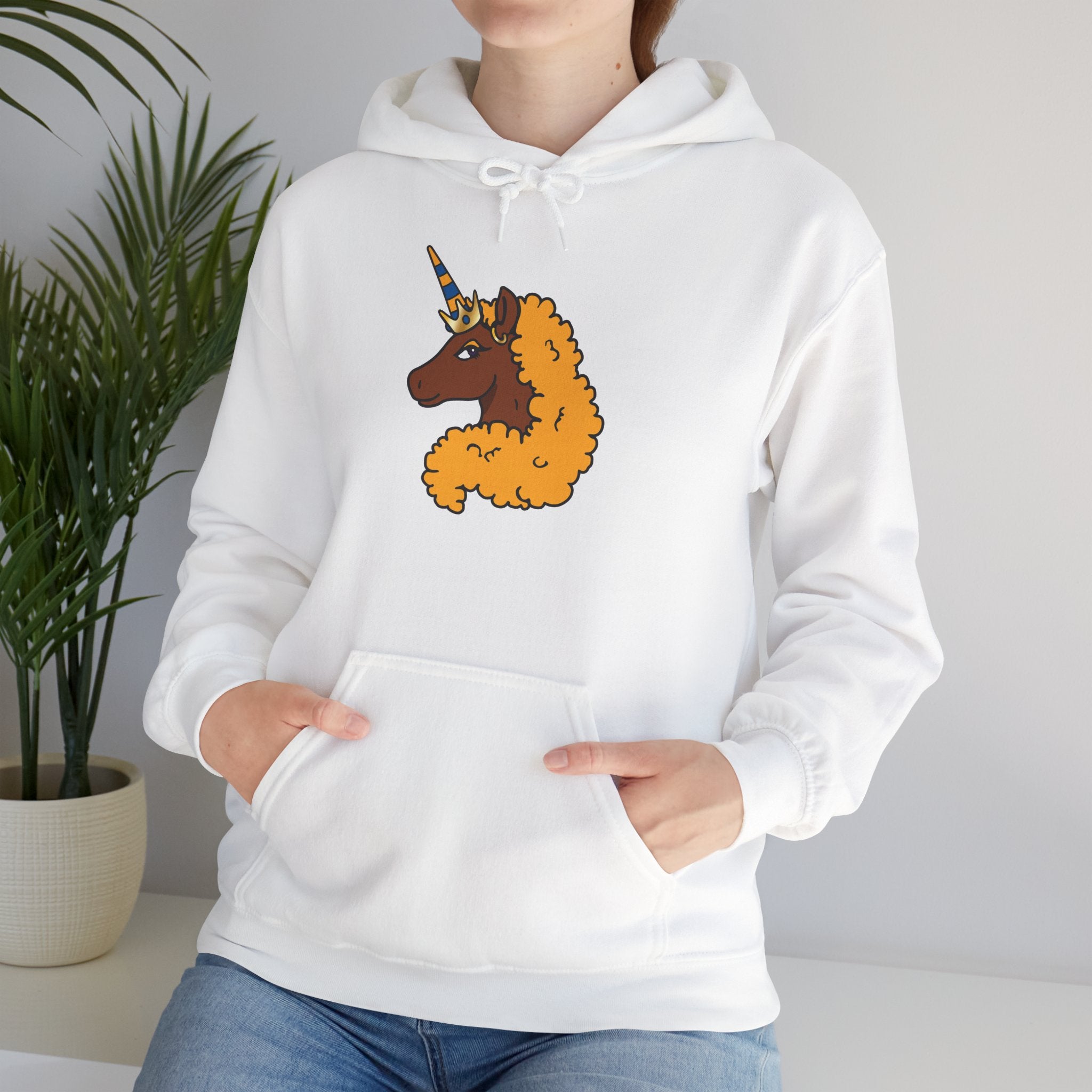 Afro Unicorn Blue & Gold Hoodie
