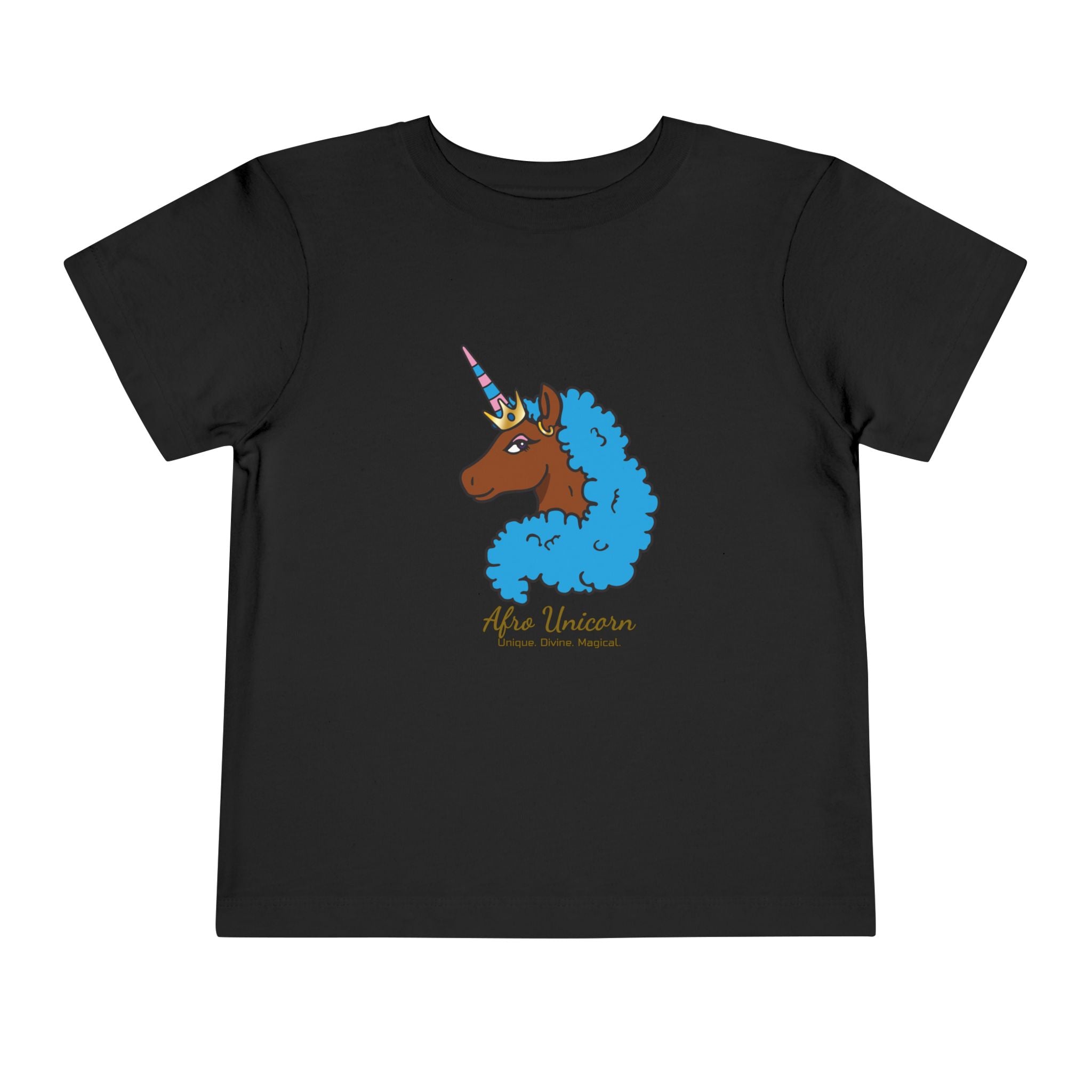 Toddler - Afro Unicorn Blue & Pink Spring Tee