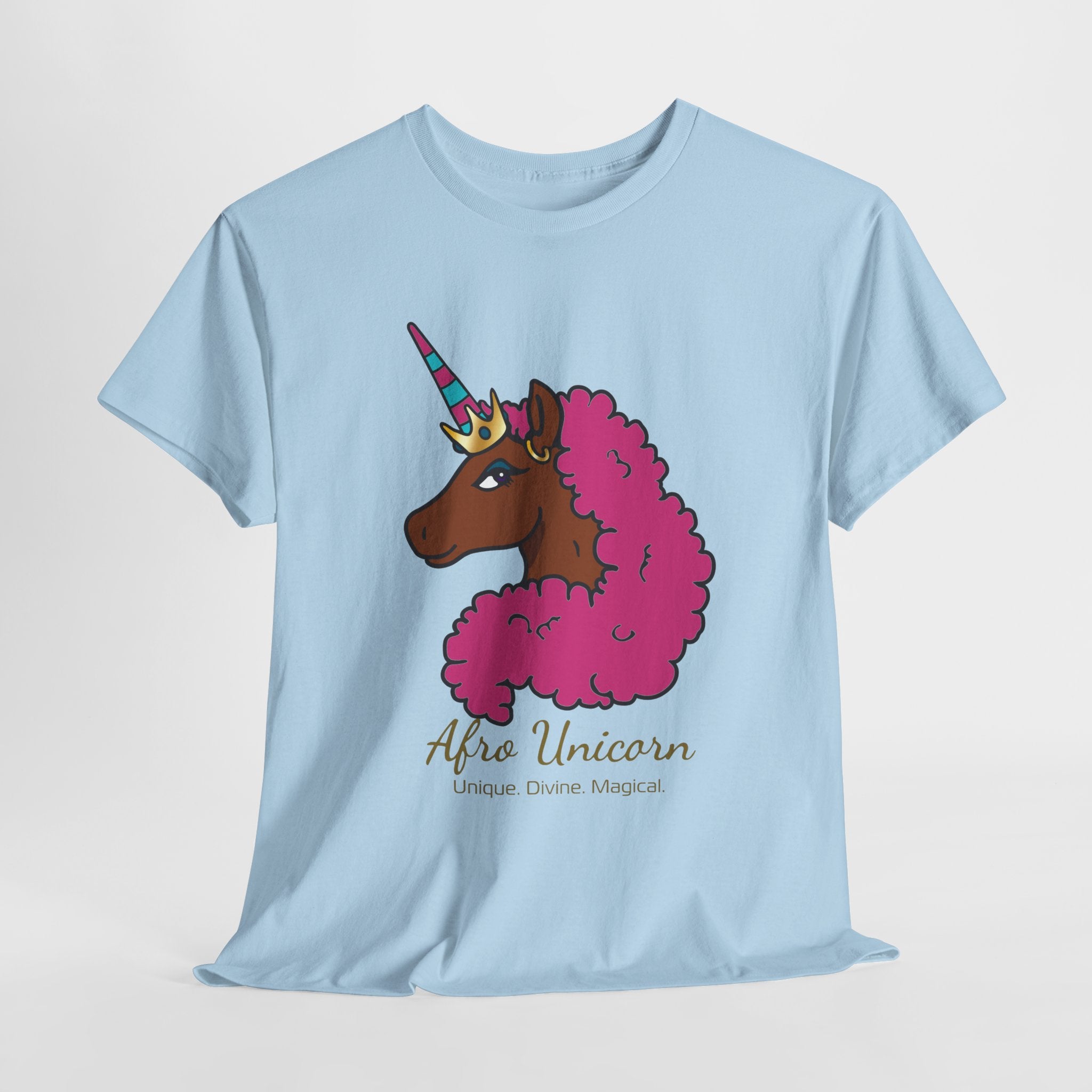 Adult - Afro Unicorn Pink & Blue Spring  Tee