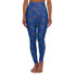 Afro Unicorn Royal Blue & White Zeta Stripe High-Waisted Leggings