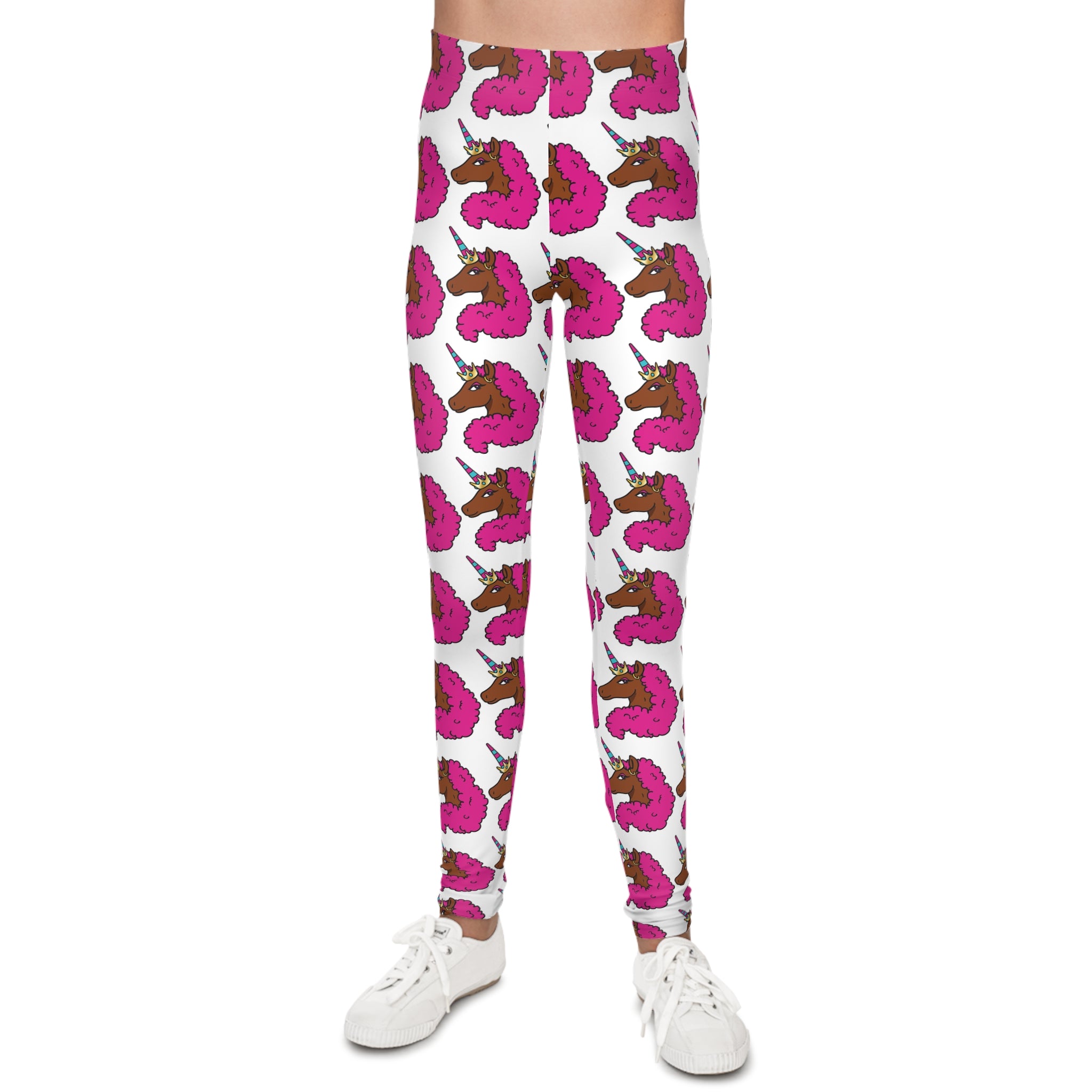 Youth Leggings - Afro Unicorn Leggings for Girls