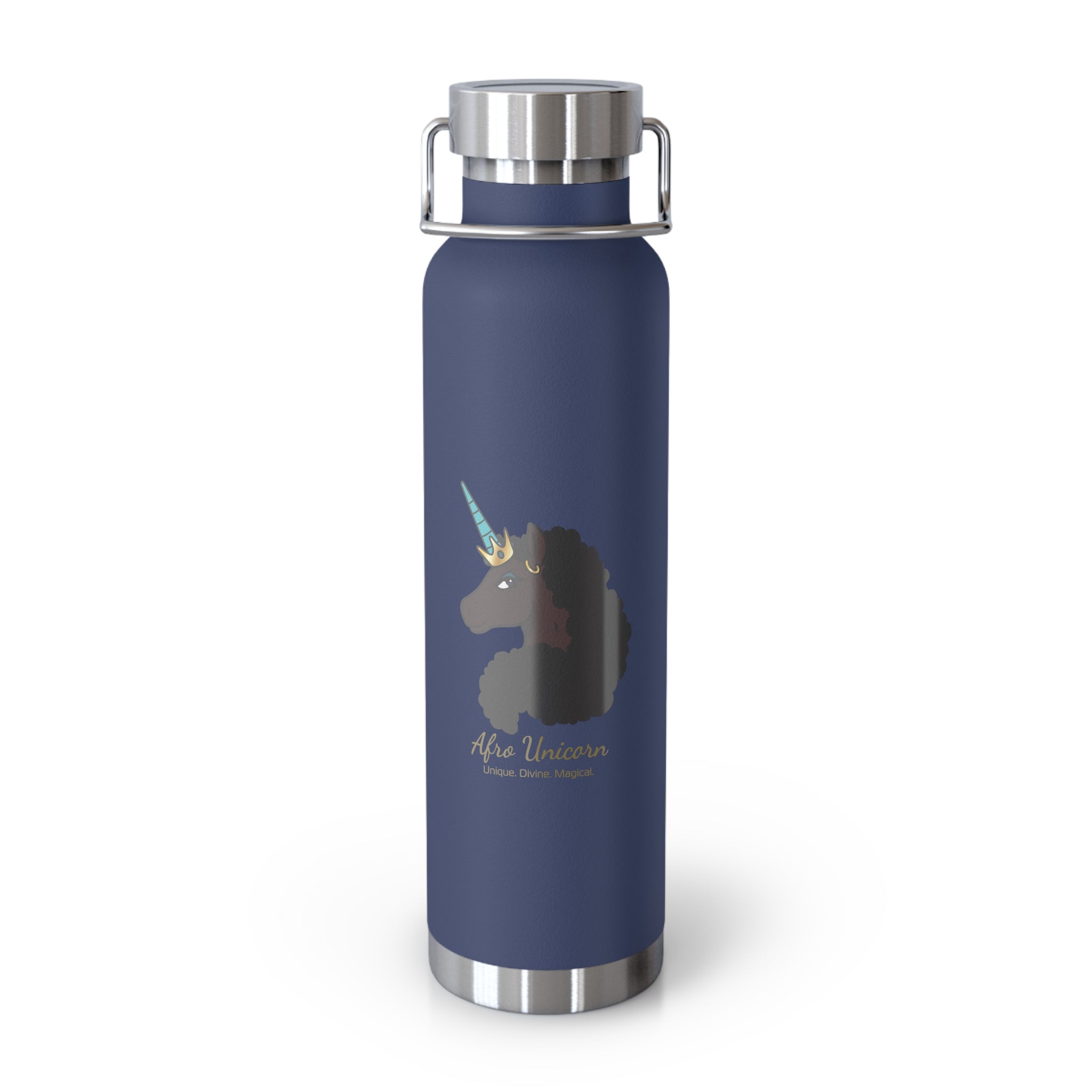 Magical -Water Bottle Afro Unicorn Design 22oz
