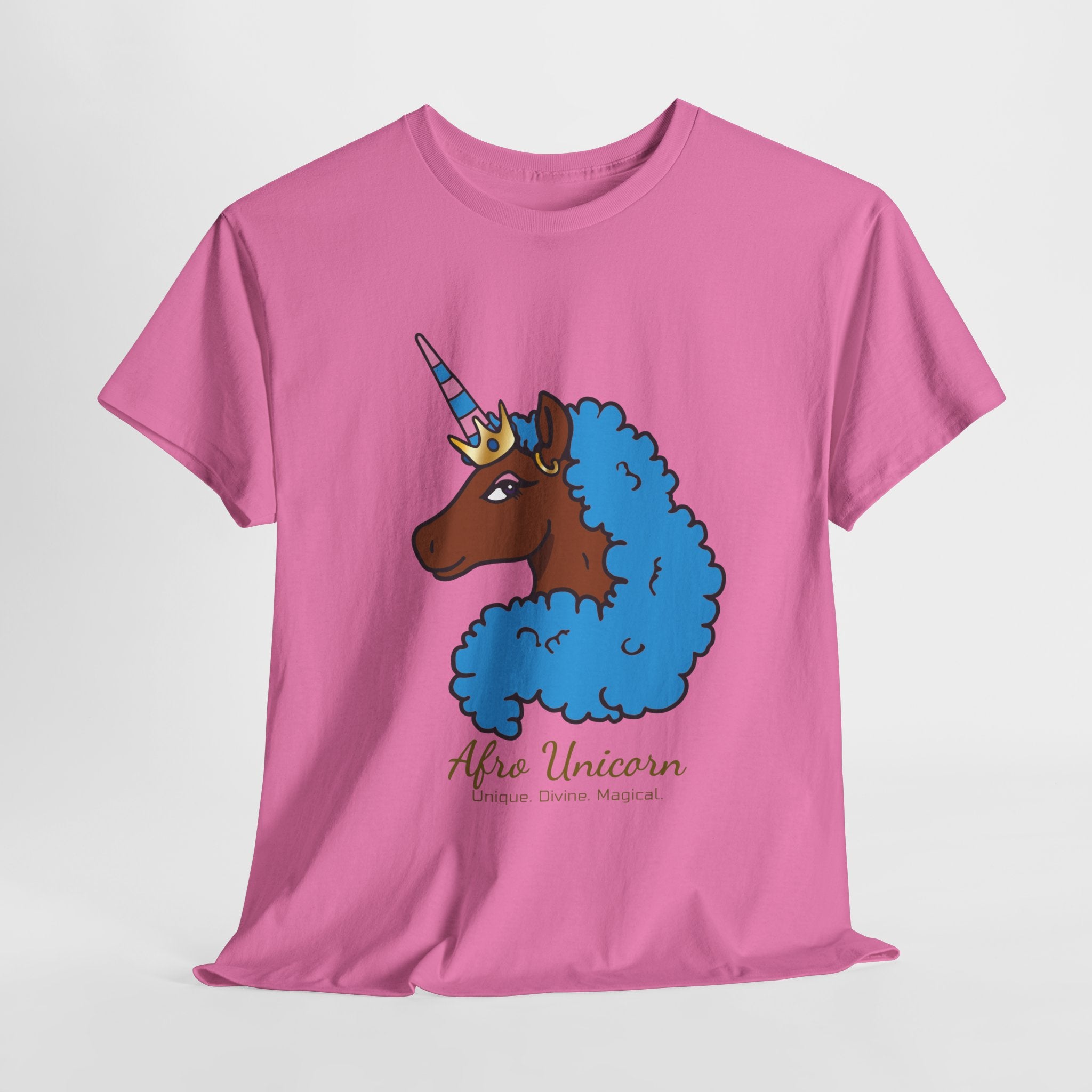 Adult - Afro Unicorn Blue & Pink Spring  Tee