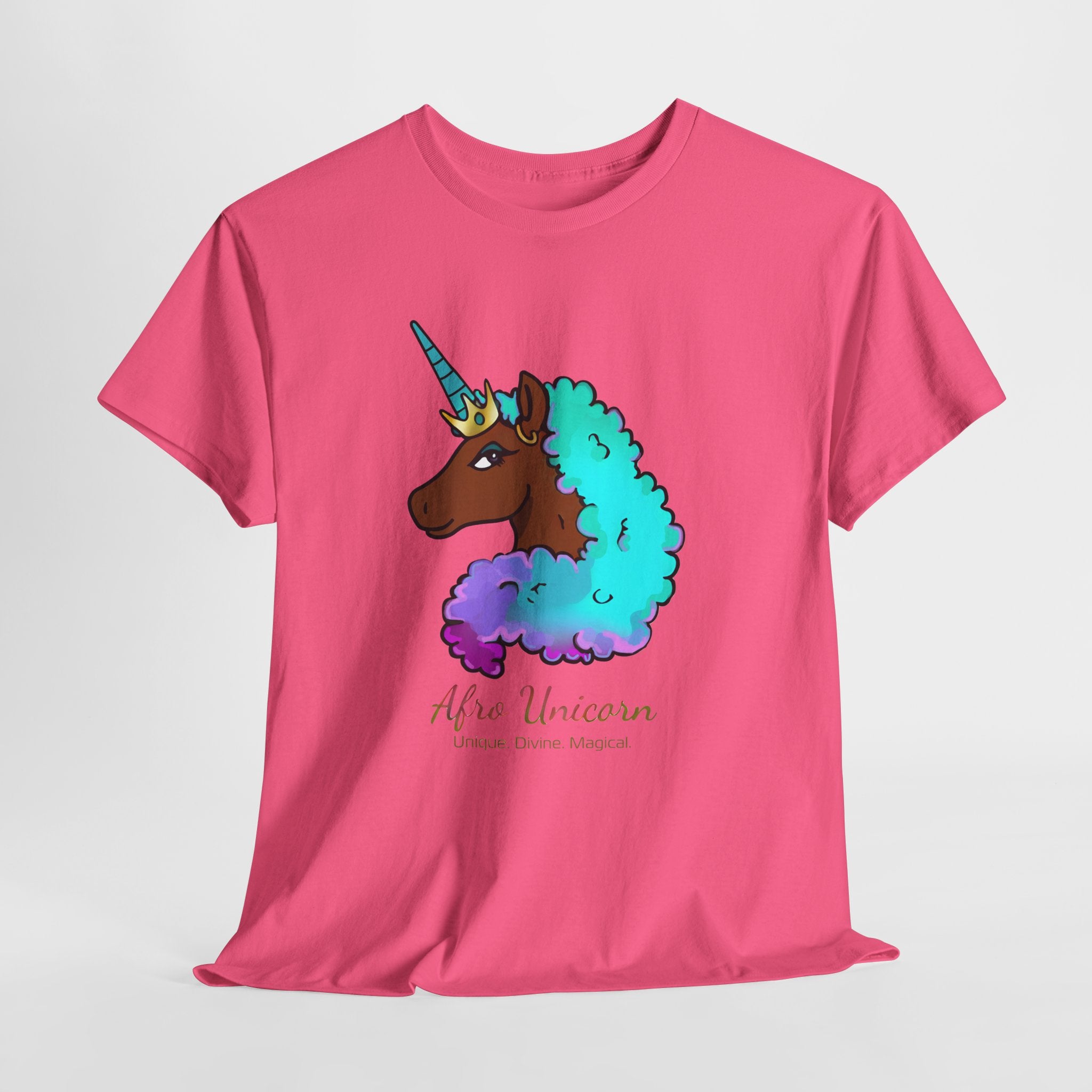 Afro Unicorn Cotton Candy Design Tee for Women