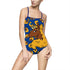 One-piece Swimsuit Afro Unicorn Blue & Gold