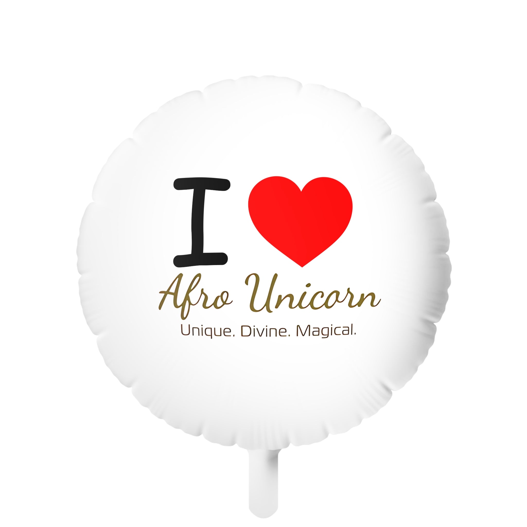 I Love Afro Unicorn  6" Balloon