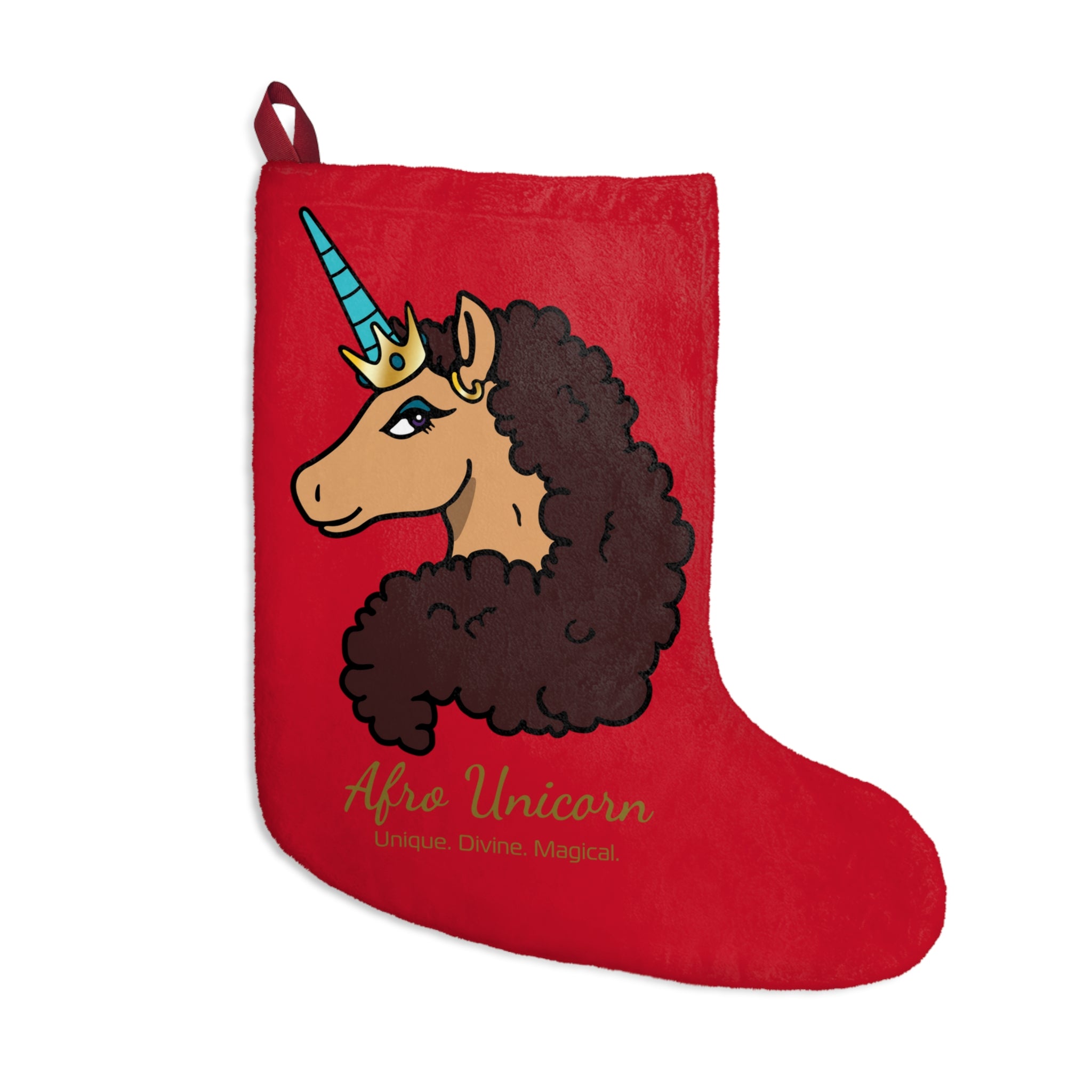 Afro Unicorn Christmas Stocking - Divine Holiday Decor