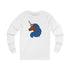 Afro Unicorn Royal Blue & White  D9 Love Long Sleeve Tee