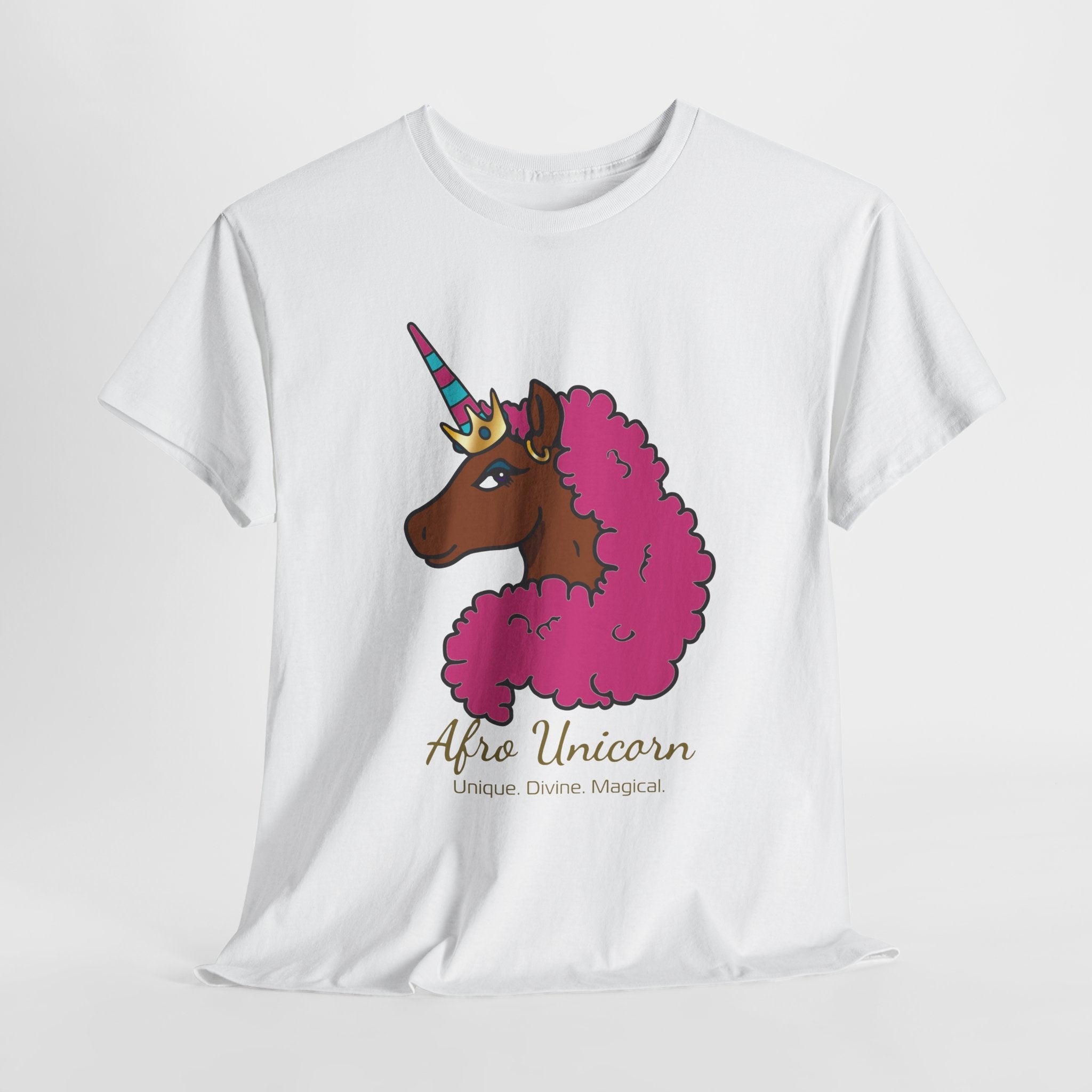 Adult - Afro Unicorn Pink & Blue Spring  Tee