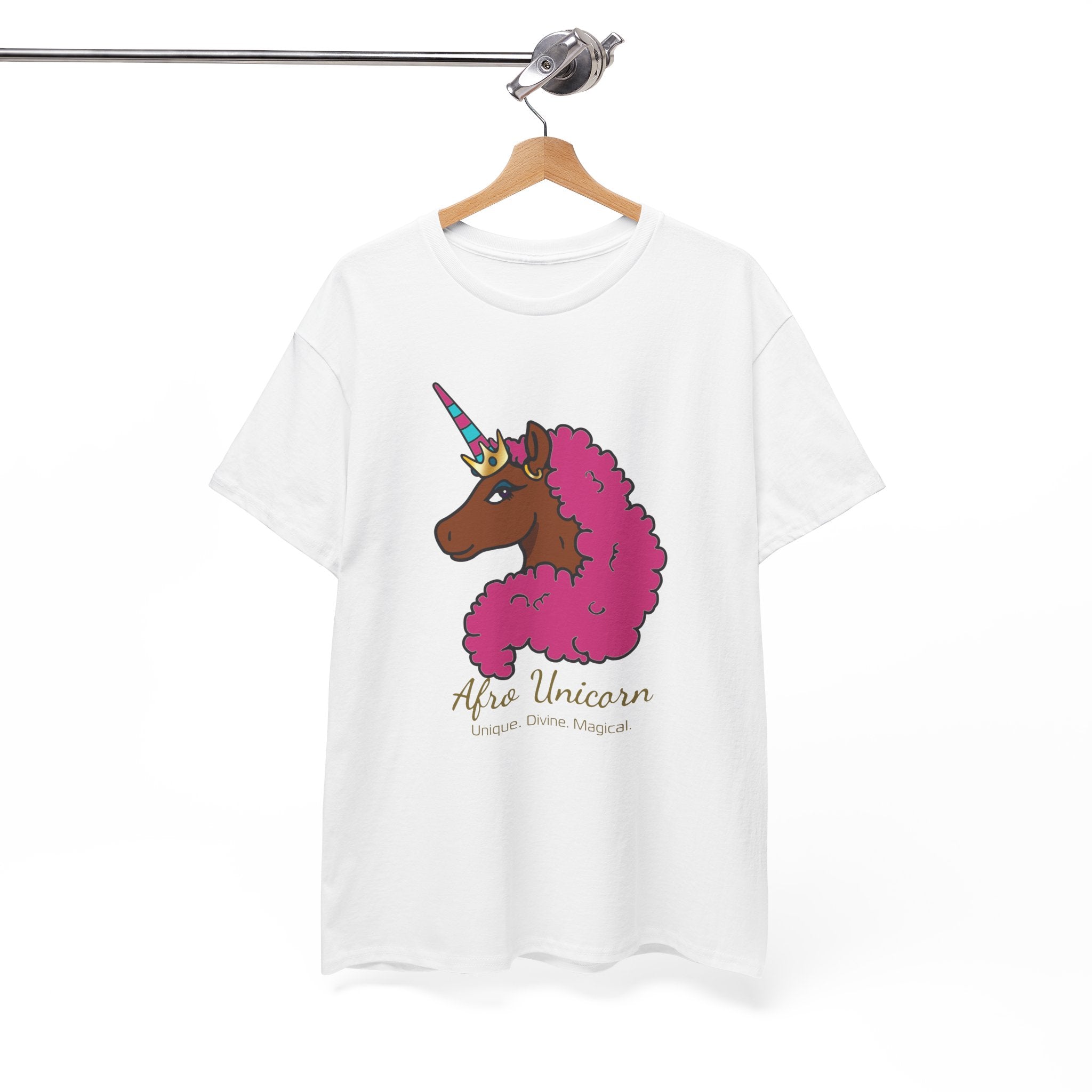 Adult - Afro Unicorn Pink & Blue Spring  Tee