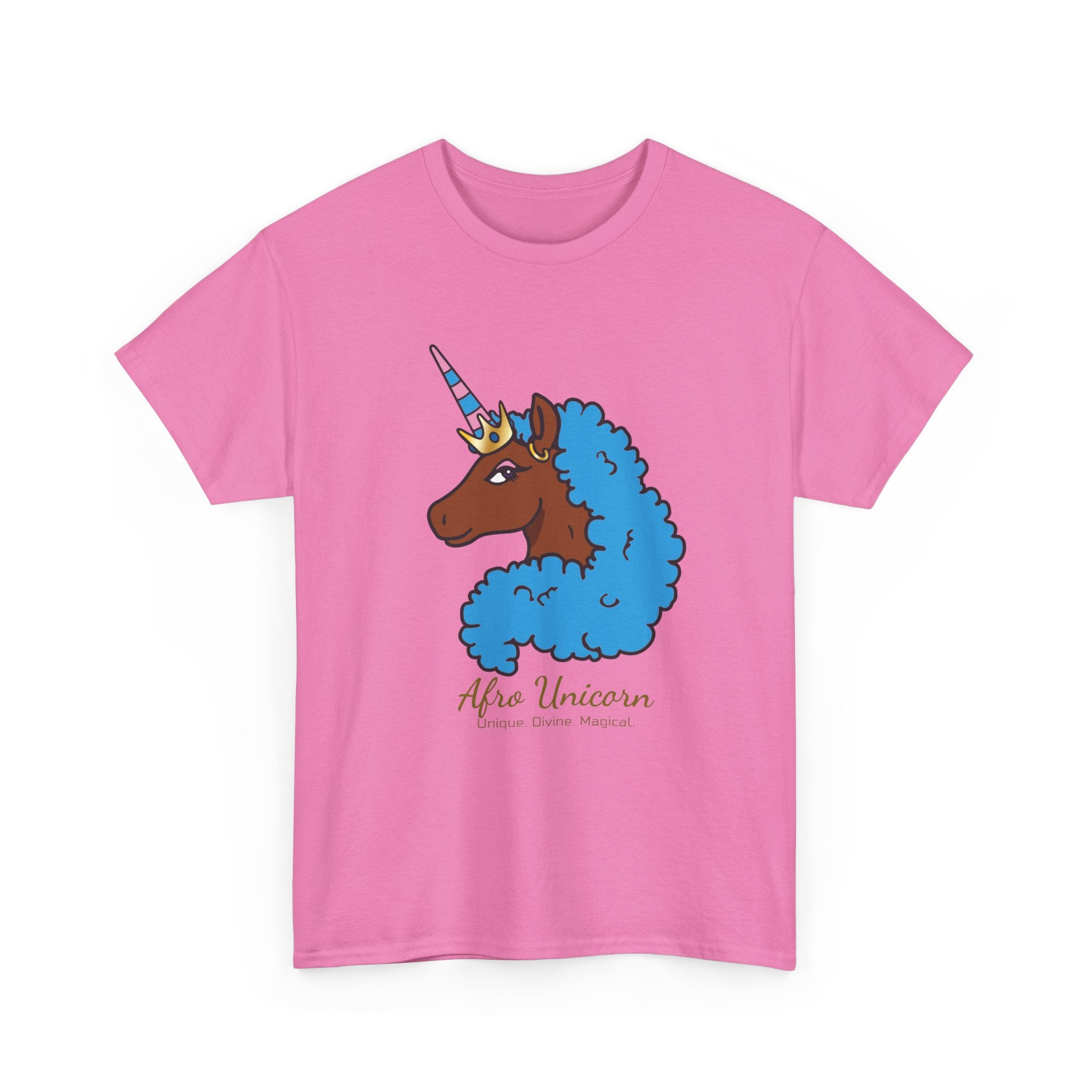Adult - Afro Unicorn Blue & Pink Spring  Tee