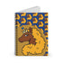 Spiral Notebook: Afro Unicorn Blue & Gold