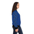 Afro Unicorn Royal Blue & White Women's Bomber Jacket — Lightweight