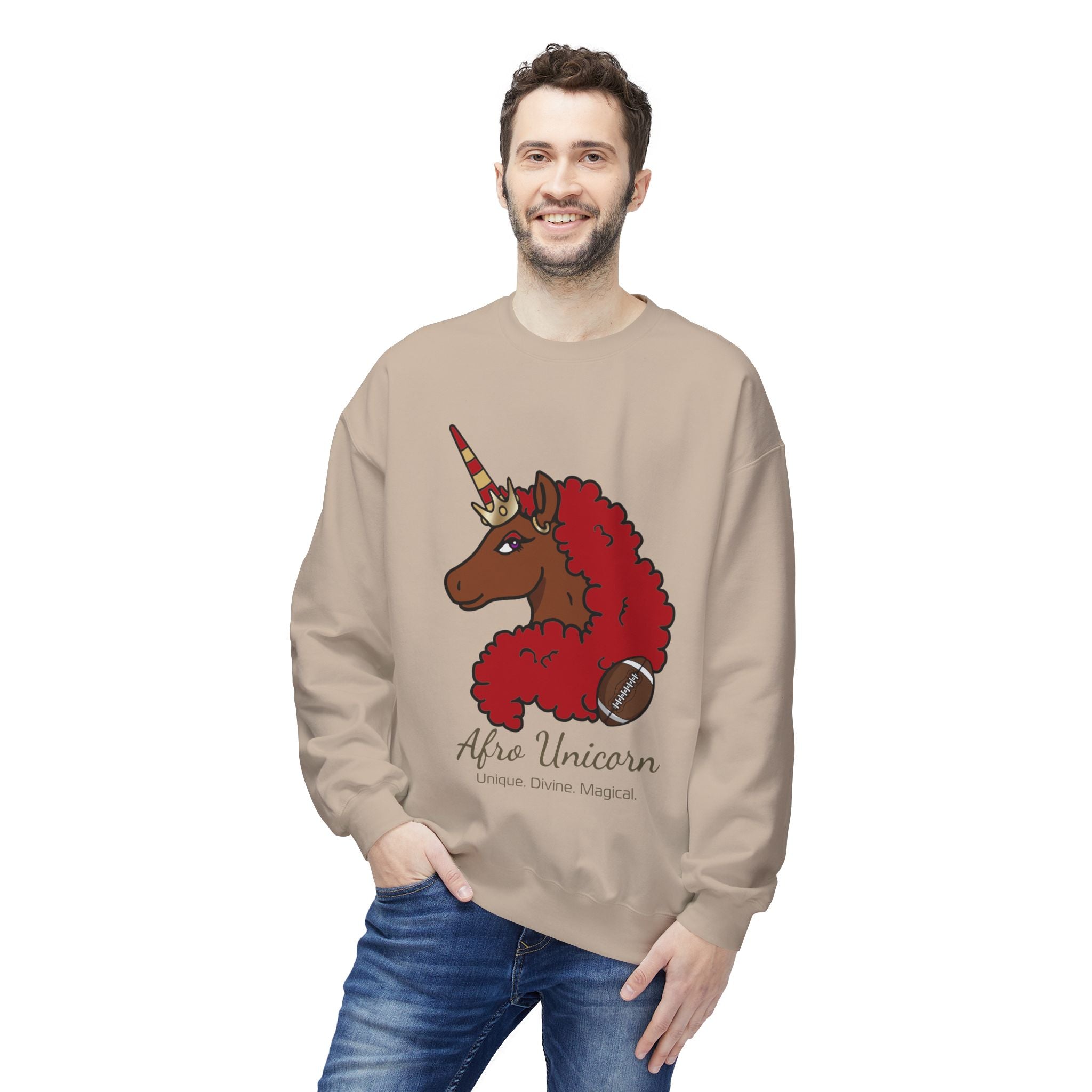 Afro Unicorn Fan Favs Sweatshirt – San Francisco Red & Gold