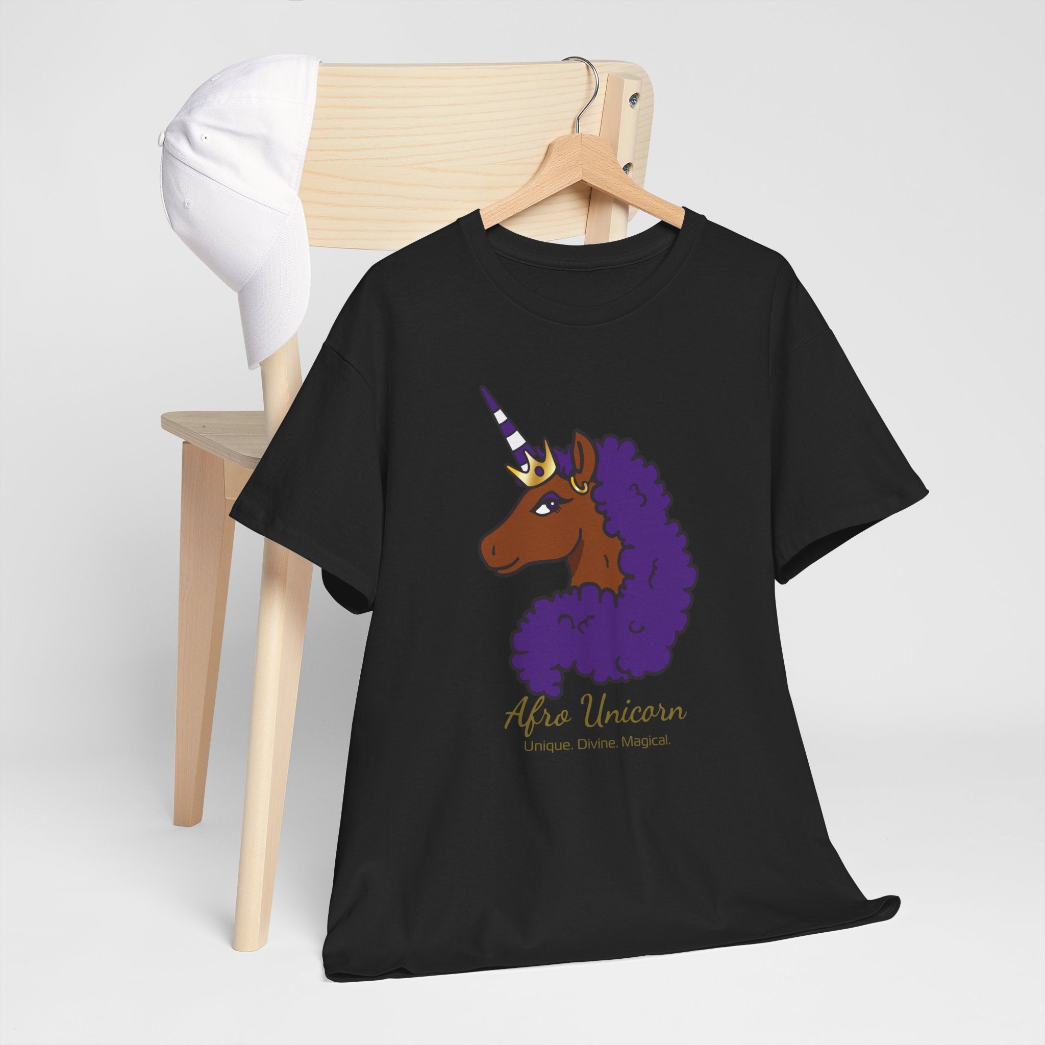 Adult - Afro Unicorn Signature Tee - Purple Mane