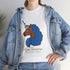 Adult - Afro Unicorn Blue & White Tee