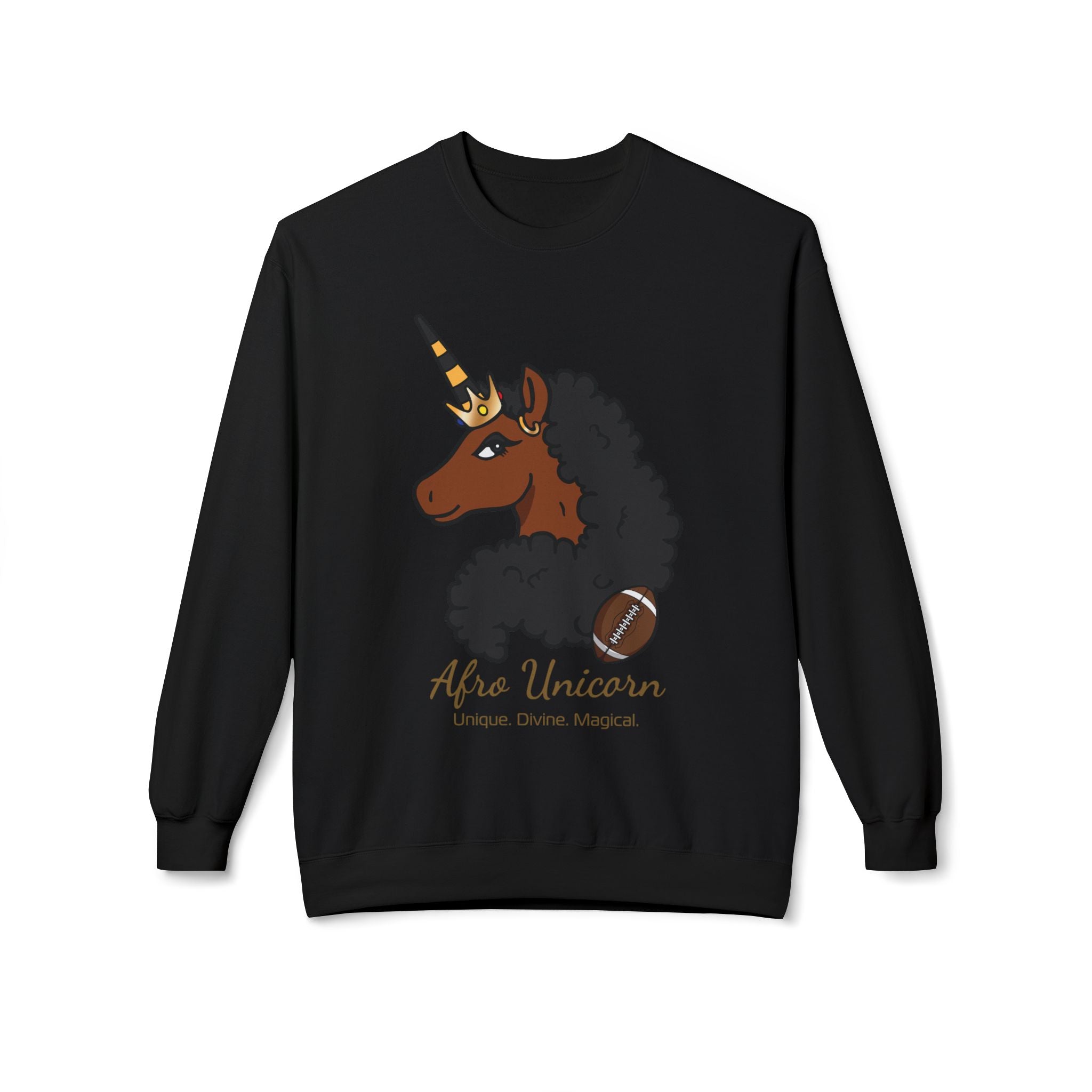 Afro Unicorn Fan Favs Sweatshirt – Pittsburgh Black & Gold