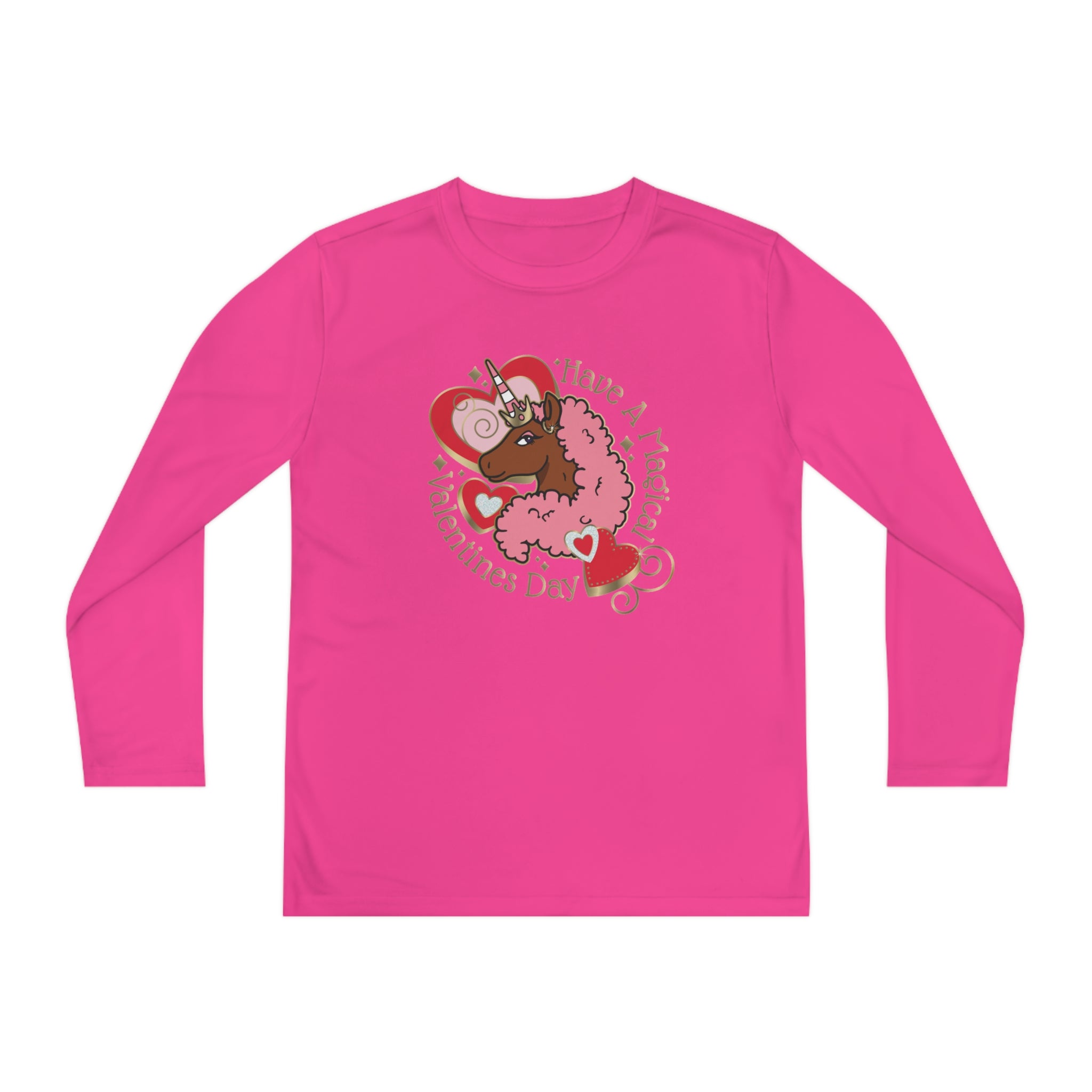 Afro Unicorn "Magical Valentine Day" Youth Long Tee