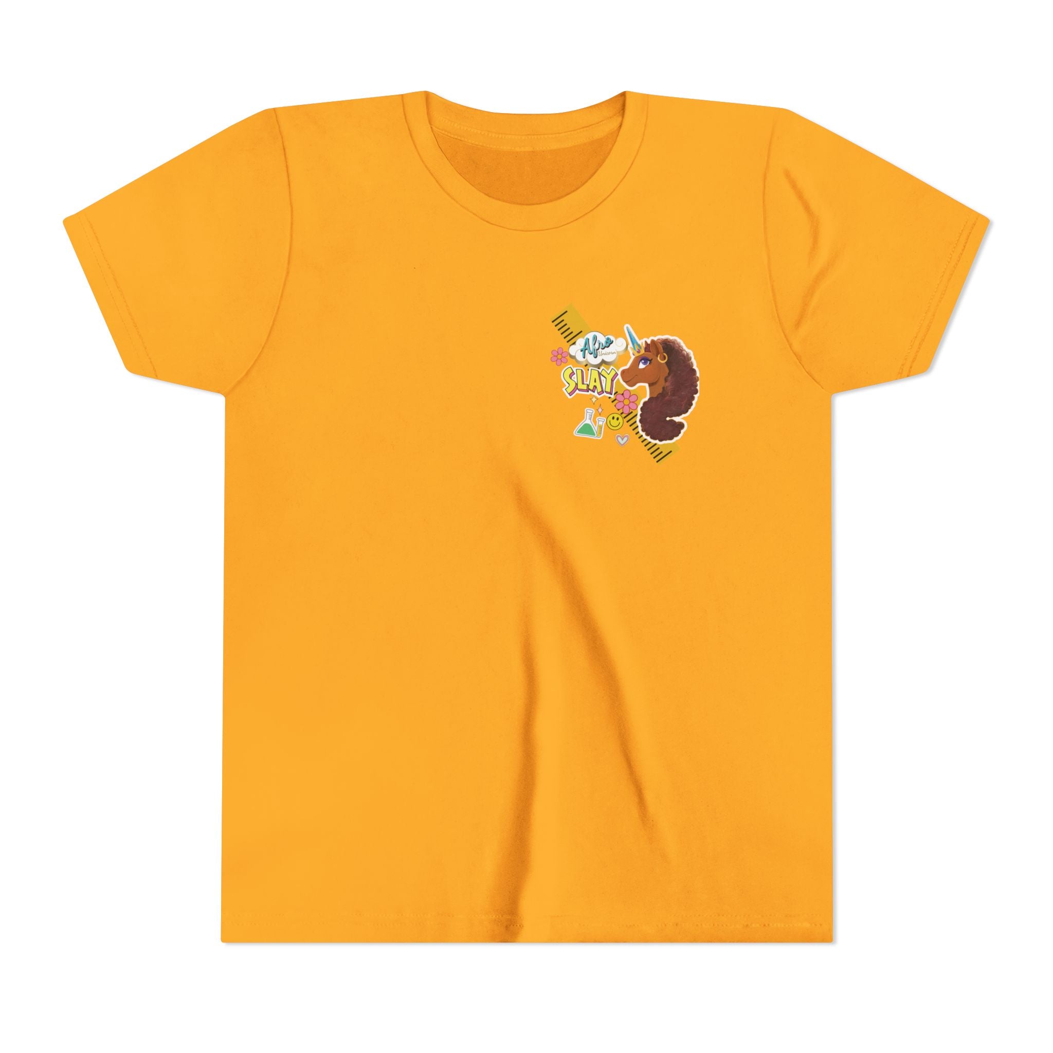 Youth Tee - Afro Unicorn Composition Back Design