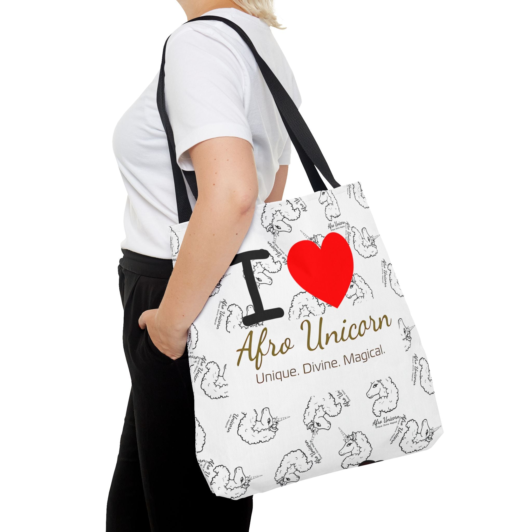 I Love Afro Unicorn Tote Bag